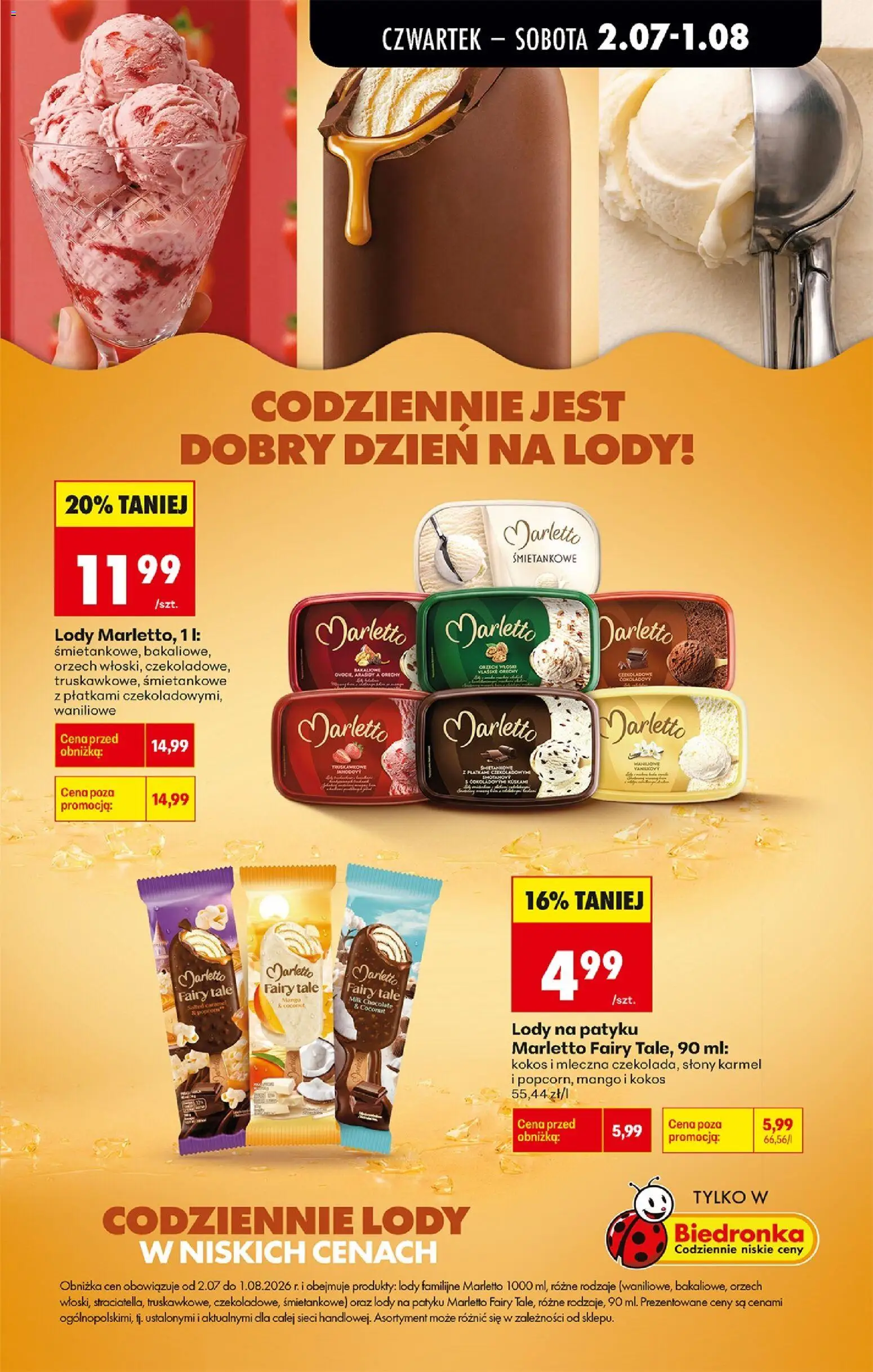 Biedronka gazetka od czwartku od 02.07.2026 | Strona: 15 | Produkty: Mango, Lody na patyku, Fairy, Lody
