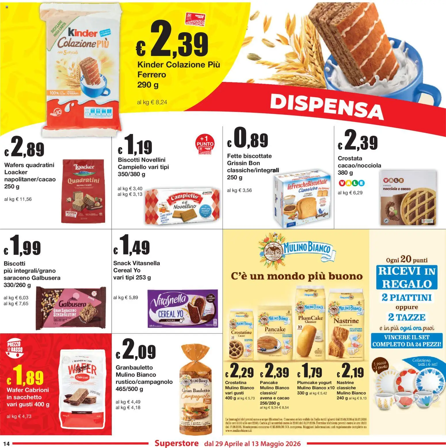 Volantino Sì con Te del 29.04.2026 | Pagina: 14 | Prodotti: Yogurt, Biscotti, Nocciole, Fette biscottate
