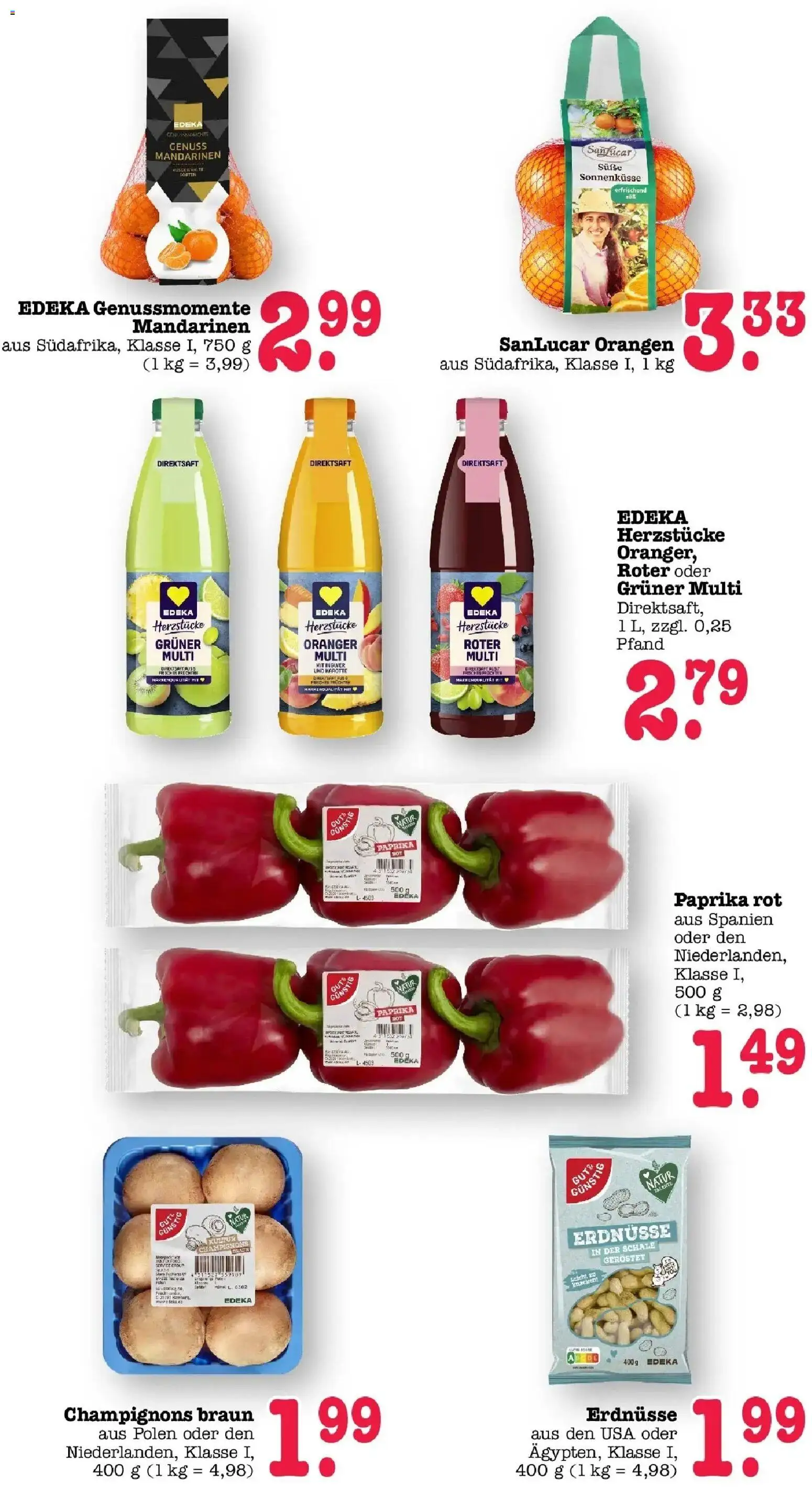 Edeka Prospekt Bühlertal (ab 07.09.2026) » Angebote Online | Seite: 21 | Produkte: Erdnüsse, Paprika rot, Mandarinen, Karotte