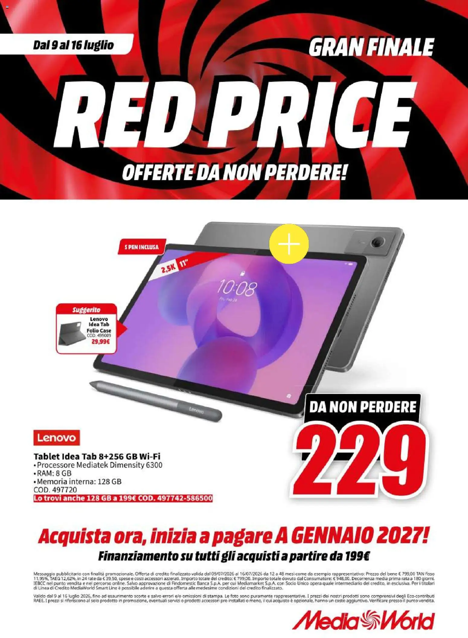 Volantino Media World del 09/07/2026 | Pagina: 23 | Prodotti: Tablet