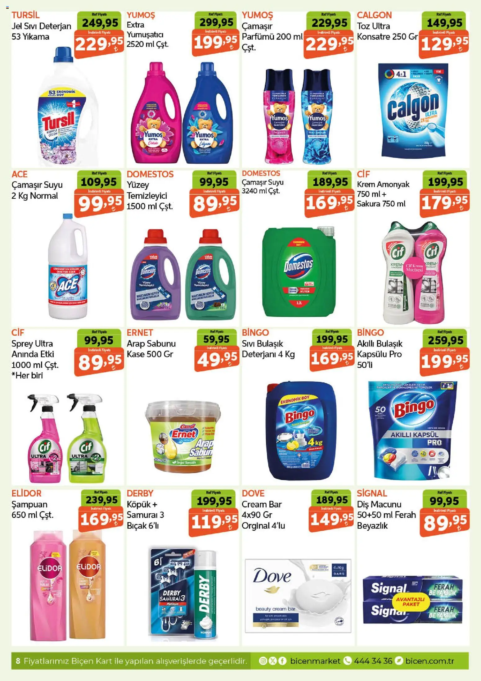 Biçen Market Katalog - 16.04.2026 tarihinden itibaren geçerlidir | Sayfa: 8 | Ürünler: Krem, Sabun, Diş macunu, Yumuşatıcı