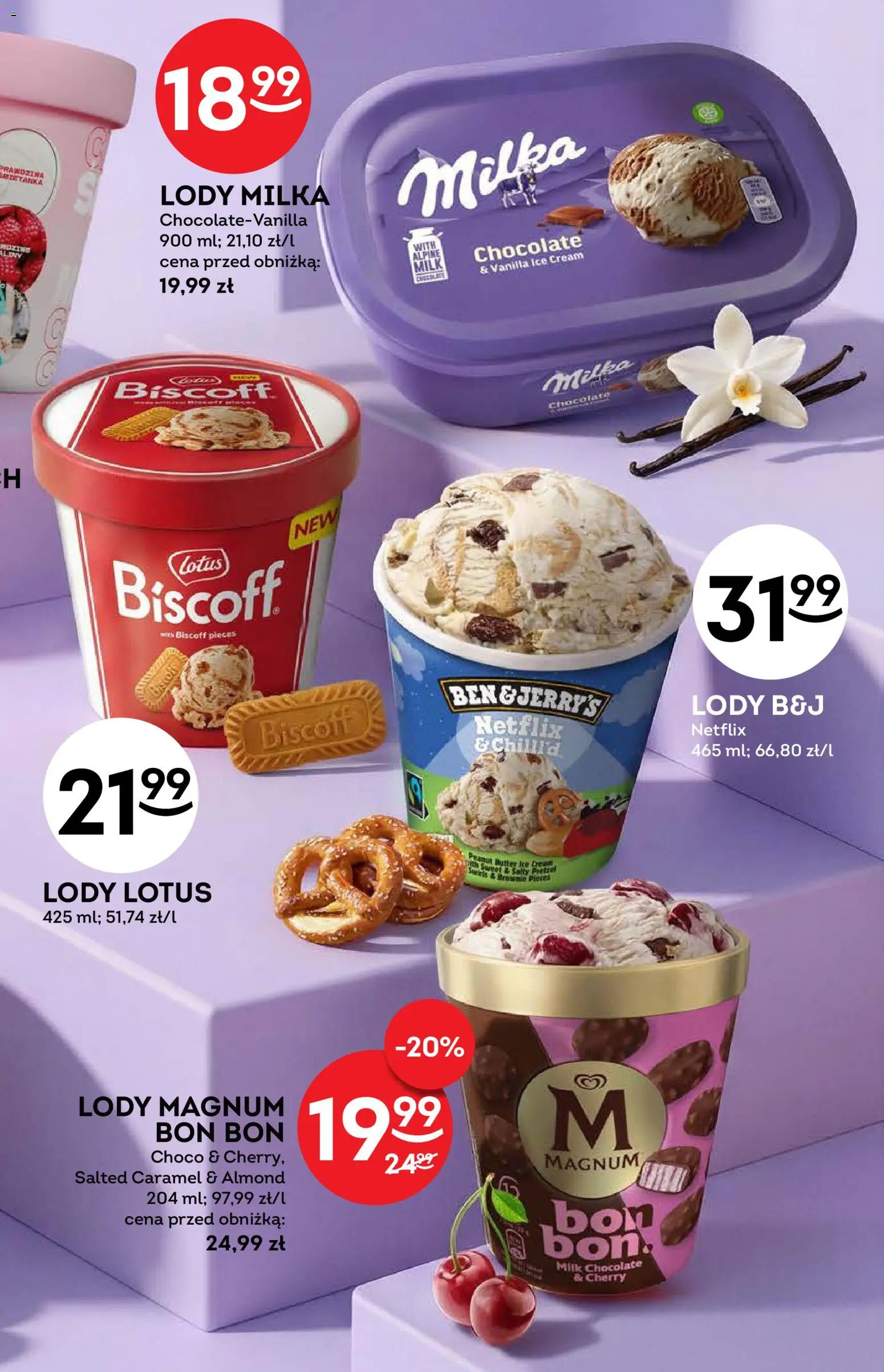 Żabka gazetka - Katalog lodowy od 09.09.2026 | Strona: 19 | Produkty: Milka, Lotus, Lody Magnum, Lody