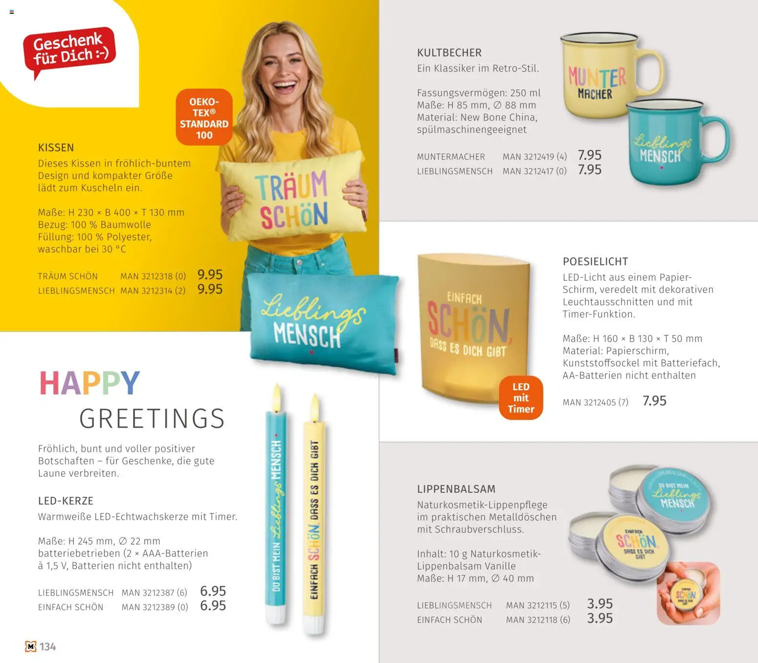 Müller Haushaltskatalog – gültig ab 01.10.2026 | Seite: 134 | Produkte: Kissen, Batterien, Vanille, Lippenbalsam