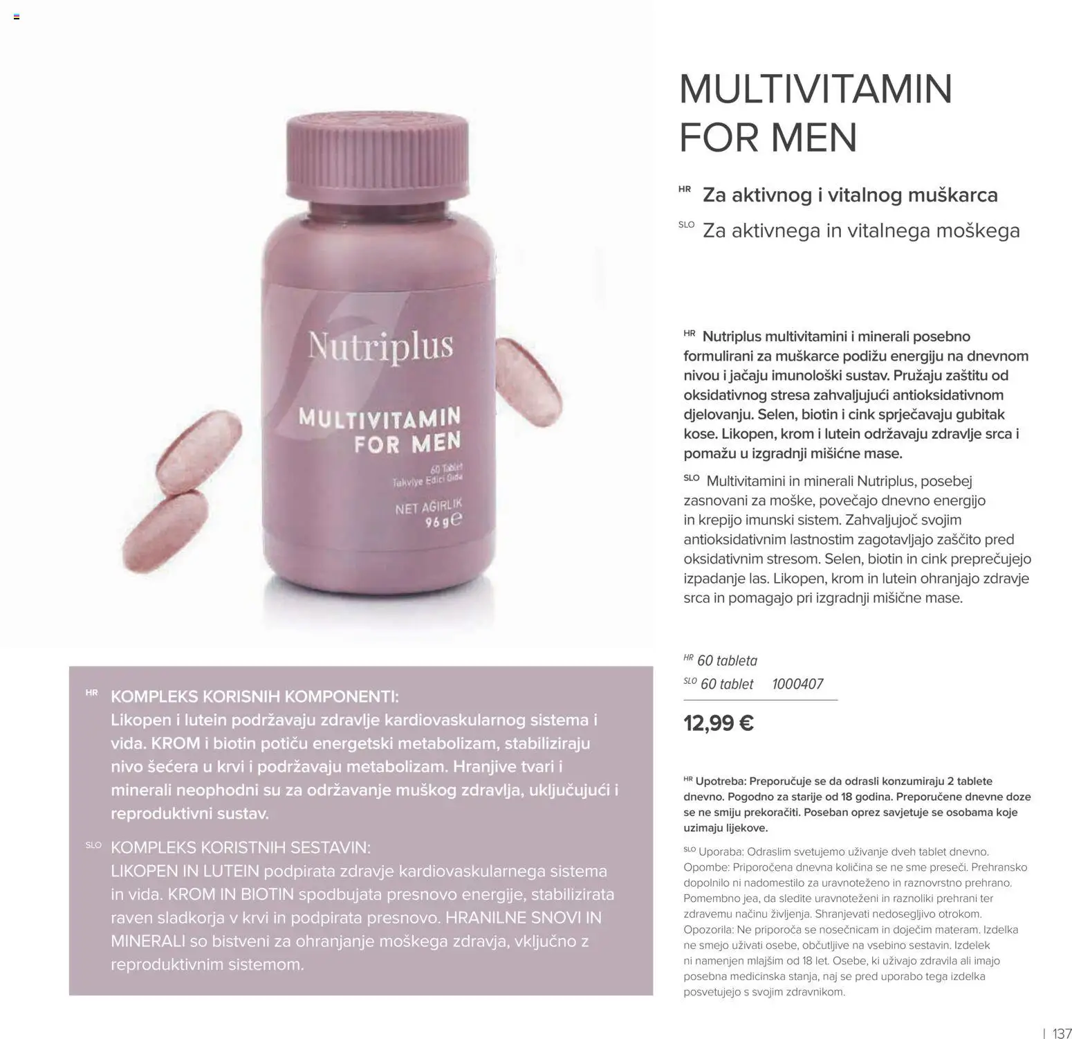 Farmasi katalog | vrijedi od 01.09.2026 | Stranica: 137 | Proizvodi: Tablet, Tableta, Multivitamin
