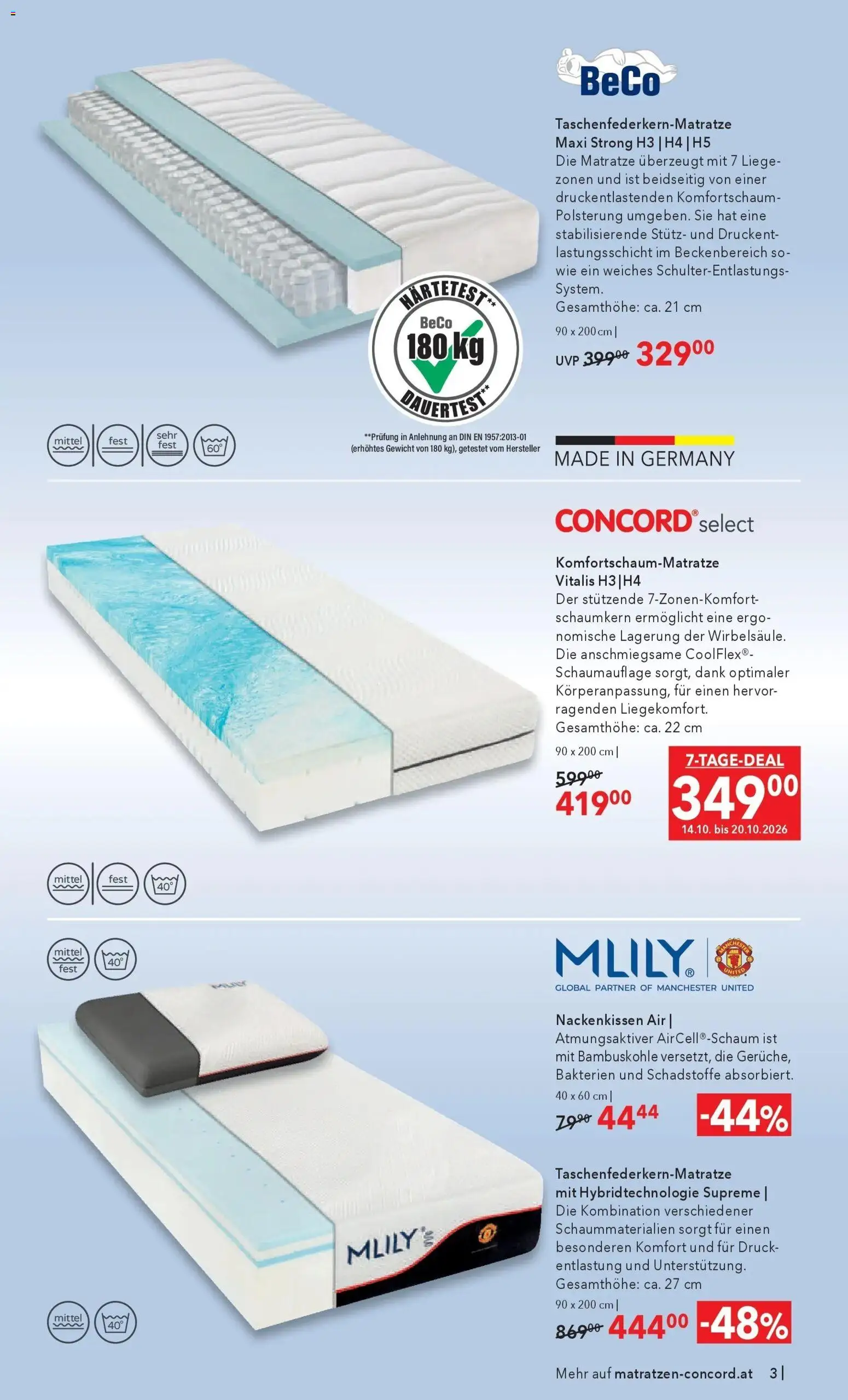 Matratzen Concord Graz gültig ab 30.09.2026 | Seite: 3 | Produkte: Gewicht, Matratze