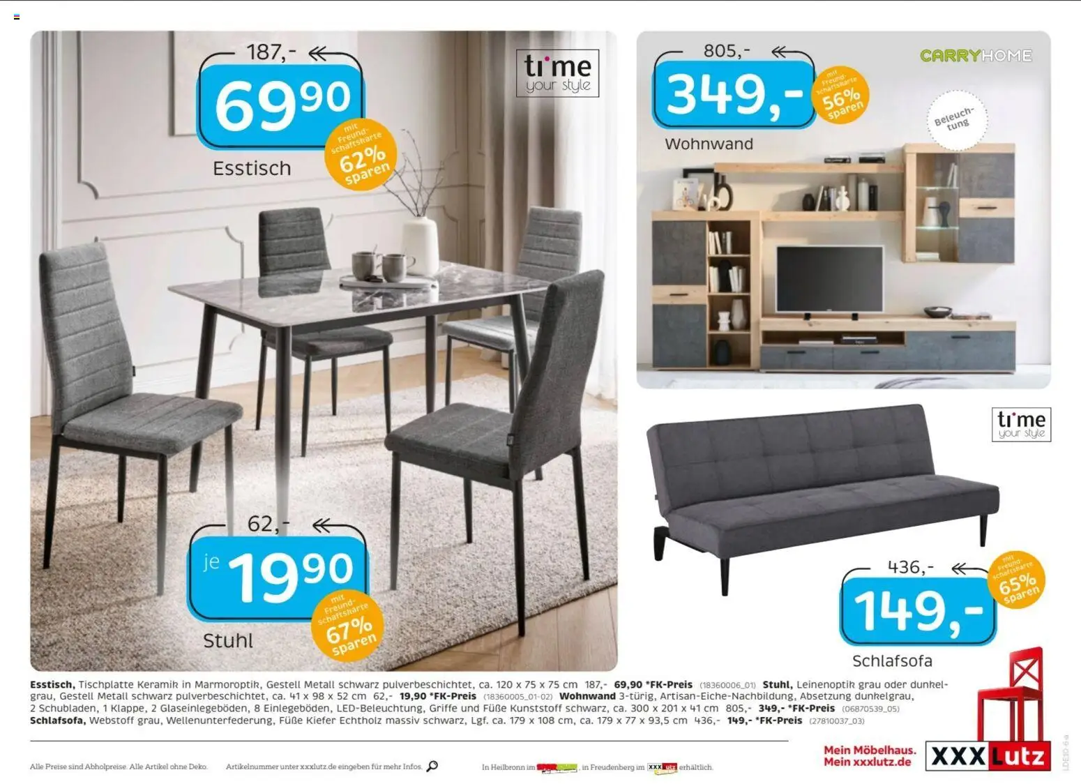 XXXLutz Prospekt – gültig ab 19.09.2026 | Seite: 17 | Produkte: Schlafsofa, Wohnwand, Esstisch, Stuhl