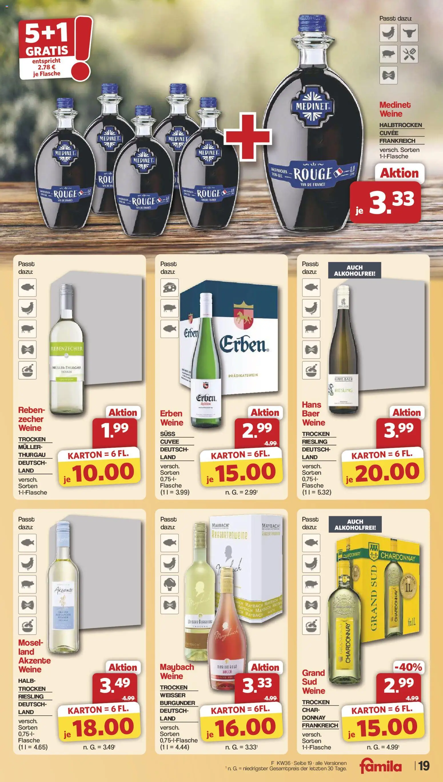 Famila Nordwest Prospekt – gültig ab 31.08.2026 | Seite: 21 | Produkte: Merlot, Rouge, Grand sud