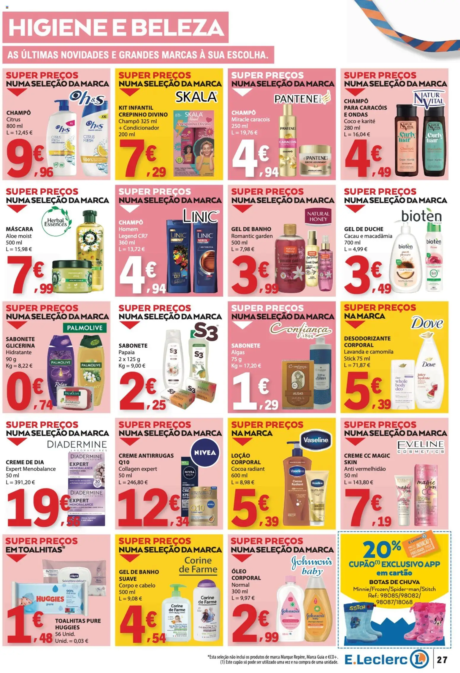 E.Leclerc folheto Semanal Aniversário 31 │ válido de 22/10/2026 | Página: 27 | Produtos: Champô, Condicionador, Banho, Óleo