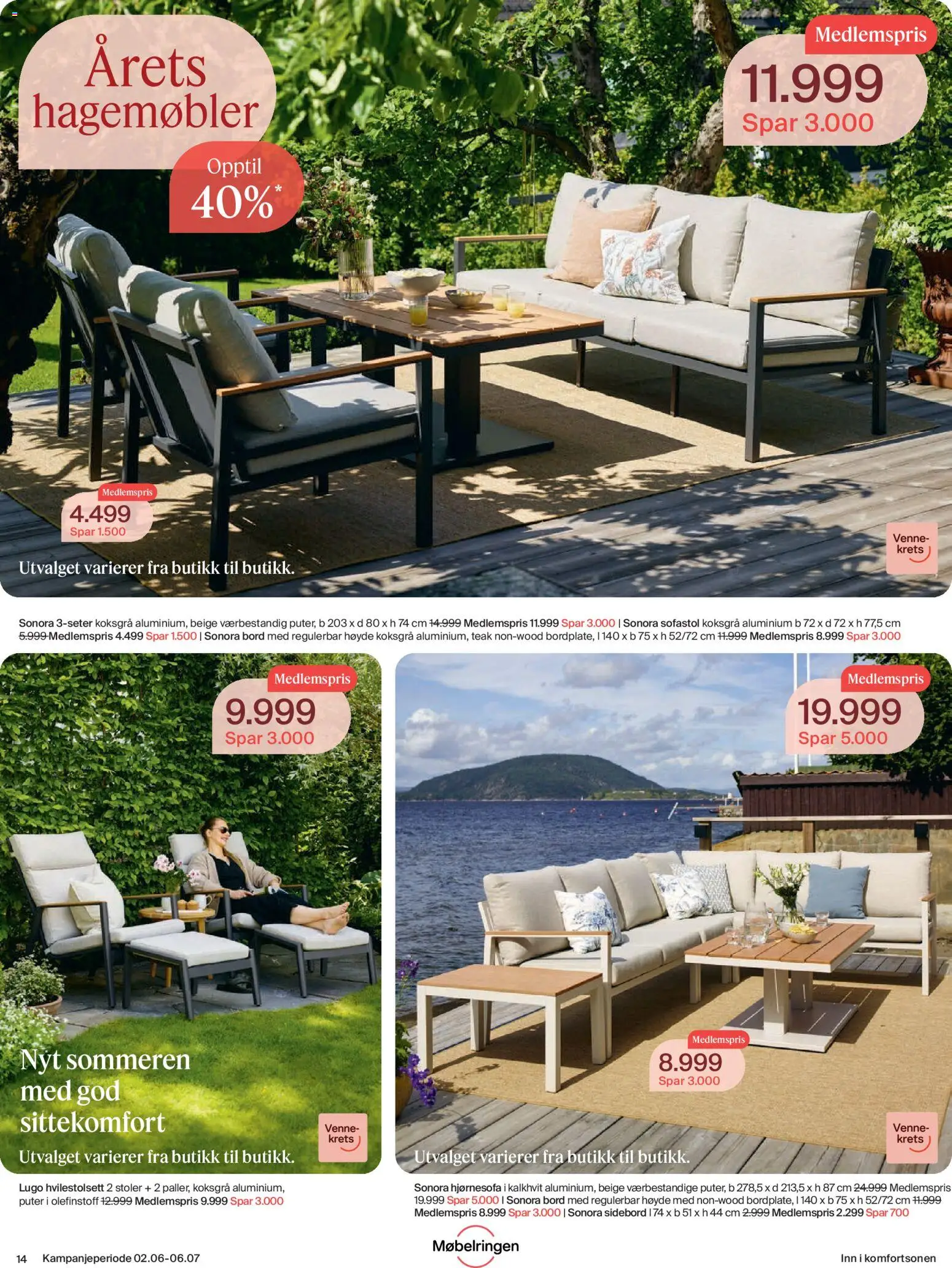 {H1} | Side: 14 | Produkter: Sidebord, Bord, Hagemøbler