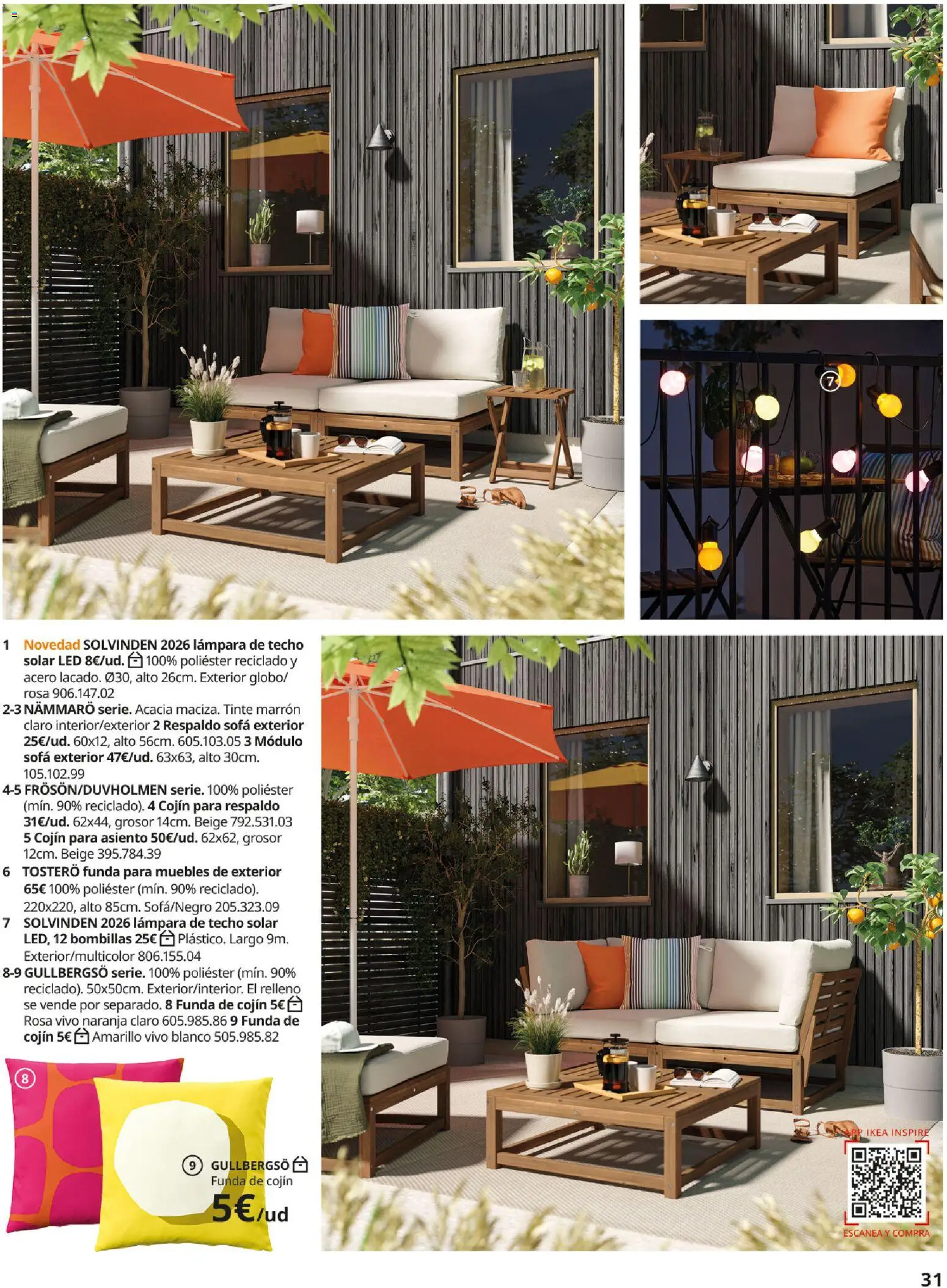 Catálogo IKEA Muebles de exterior │ válido desde el 17/12/2025 | Página: 31 | Productos: Tinte, Muebles, Funda de cojín, Lámpara