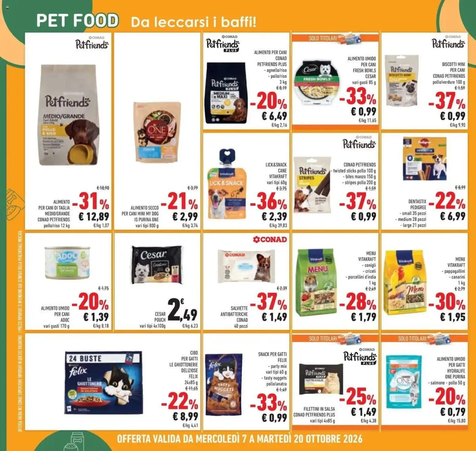 Anteprima volantino Conad dal 07/10/2026 prossima settimana | Pagina: 38 | Prodotti: Salmone, Salviette antibatteriche, Biscotti, Salsa