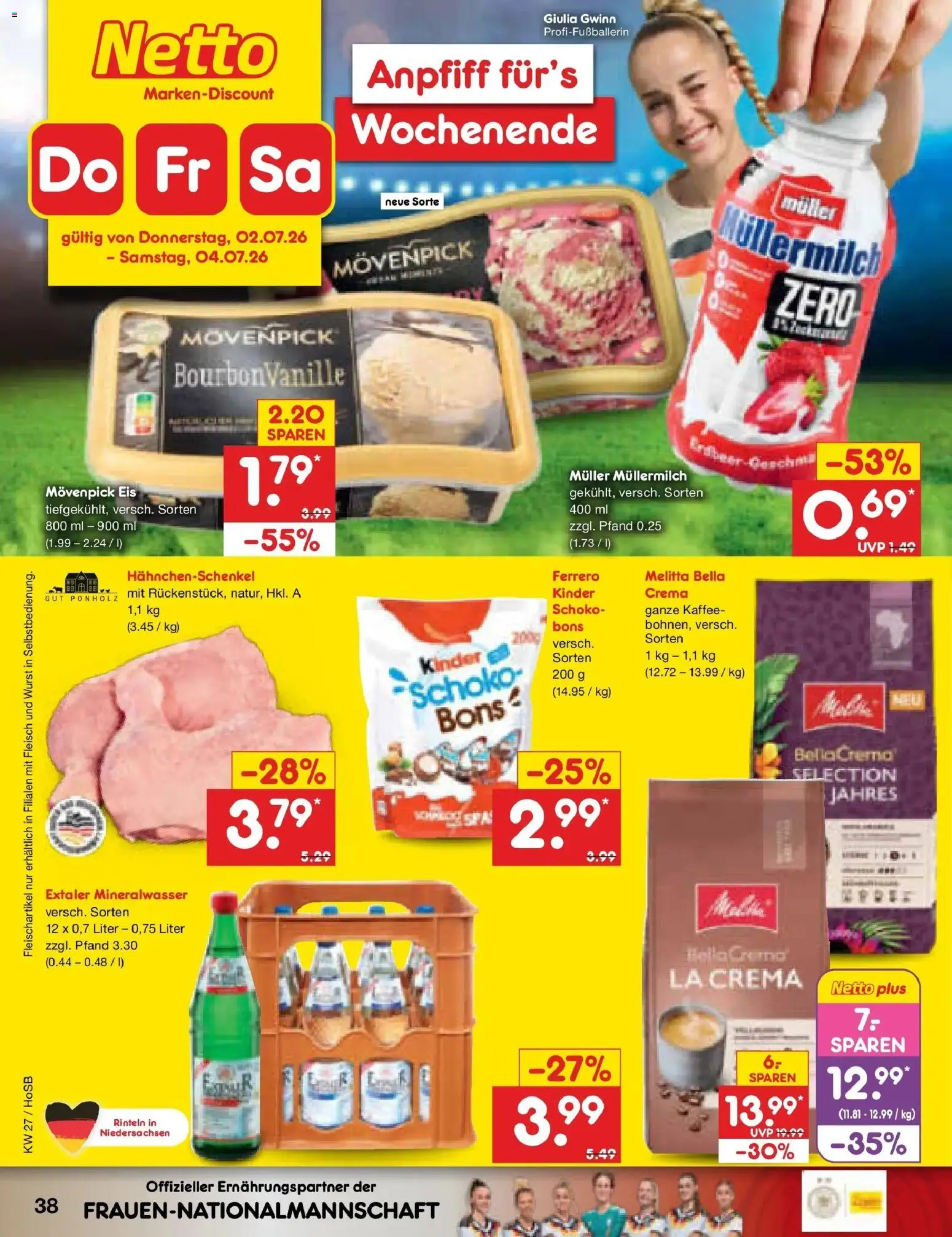 Netto Marken-Discount Prospekt Hannover – gültig ab 29.06.2026 | Seite: 56 | Produkte: Kaffee, Mineralwasser, Wurst, Muller mullermilch
