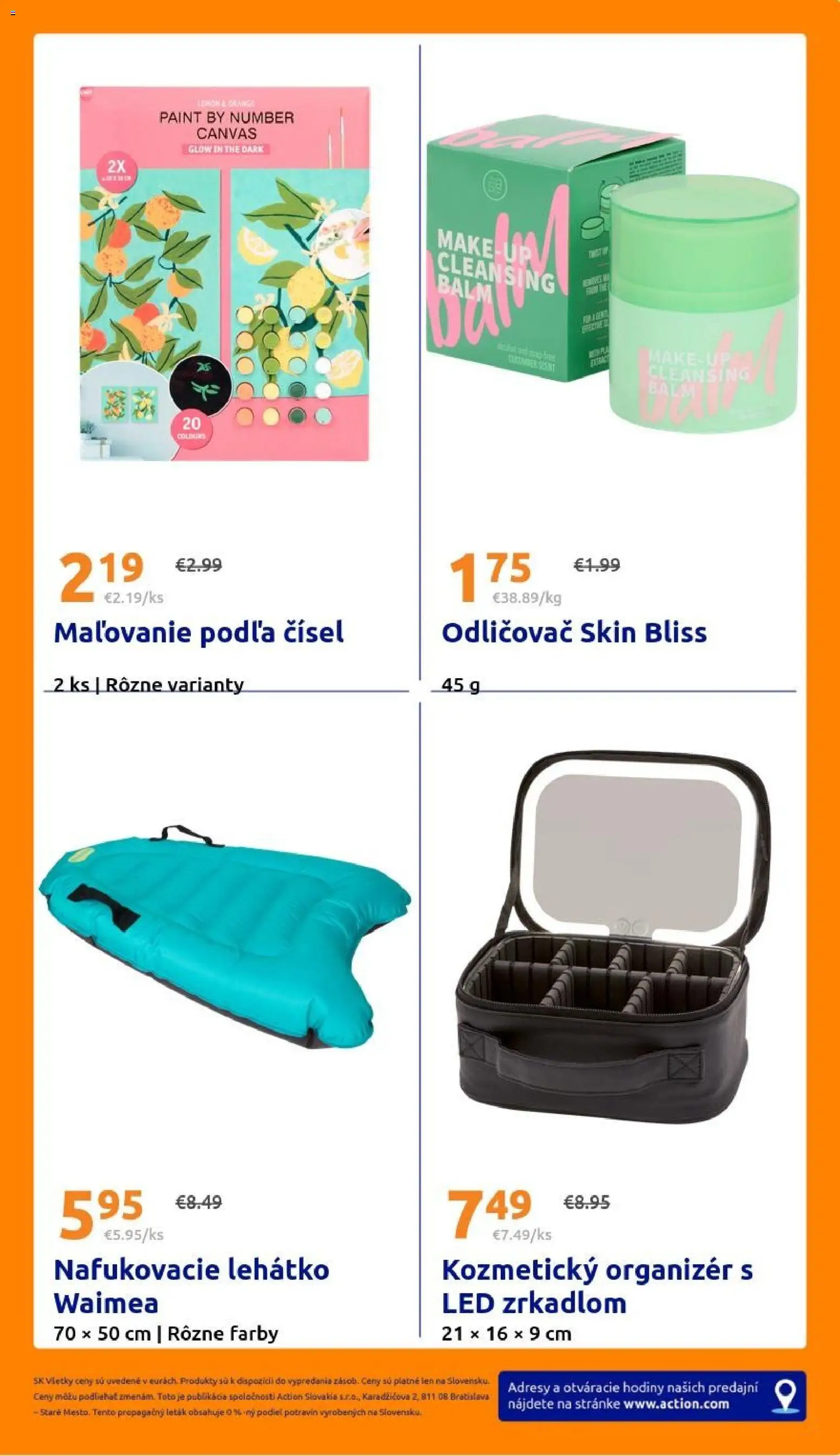 Nové Action akcie – leták je platný od 24.06.2026 | Strana: 31 | Produkty: Organizér, Hodiny, Lehátko