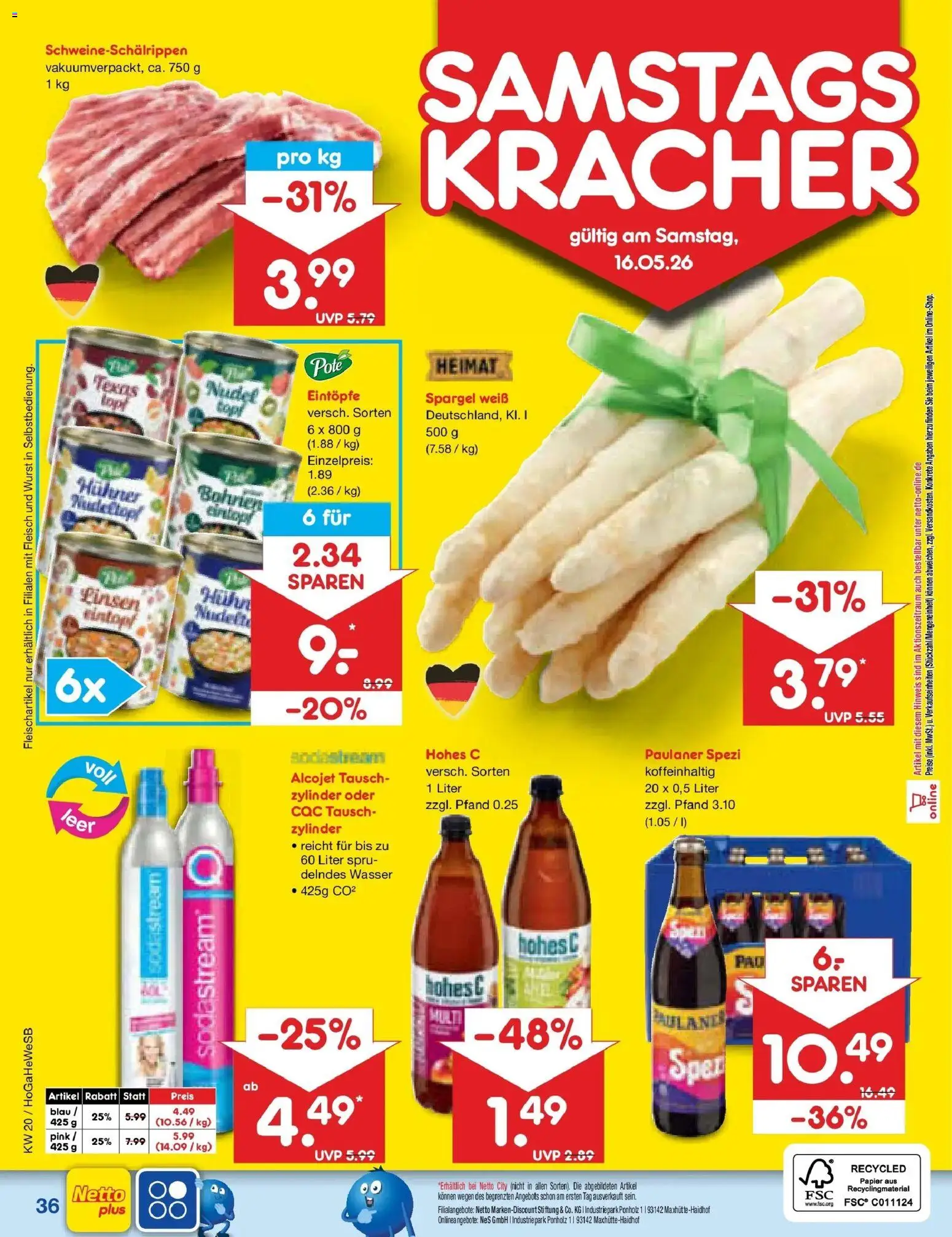 Netto Marken-Discount Prospekt Bremen-Lesum	 – gültig ab 10.05.2026 | Seite: 49 | Produkte: Spargel, Hohes c, Fleisch, Sodastream