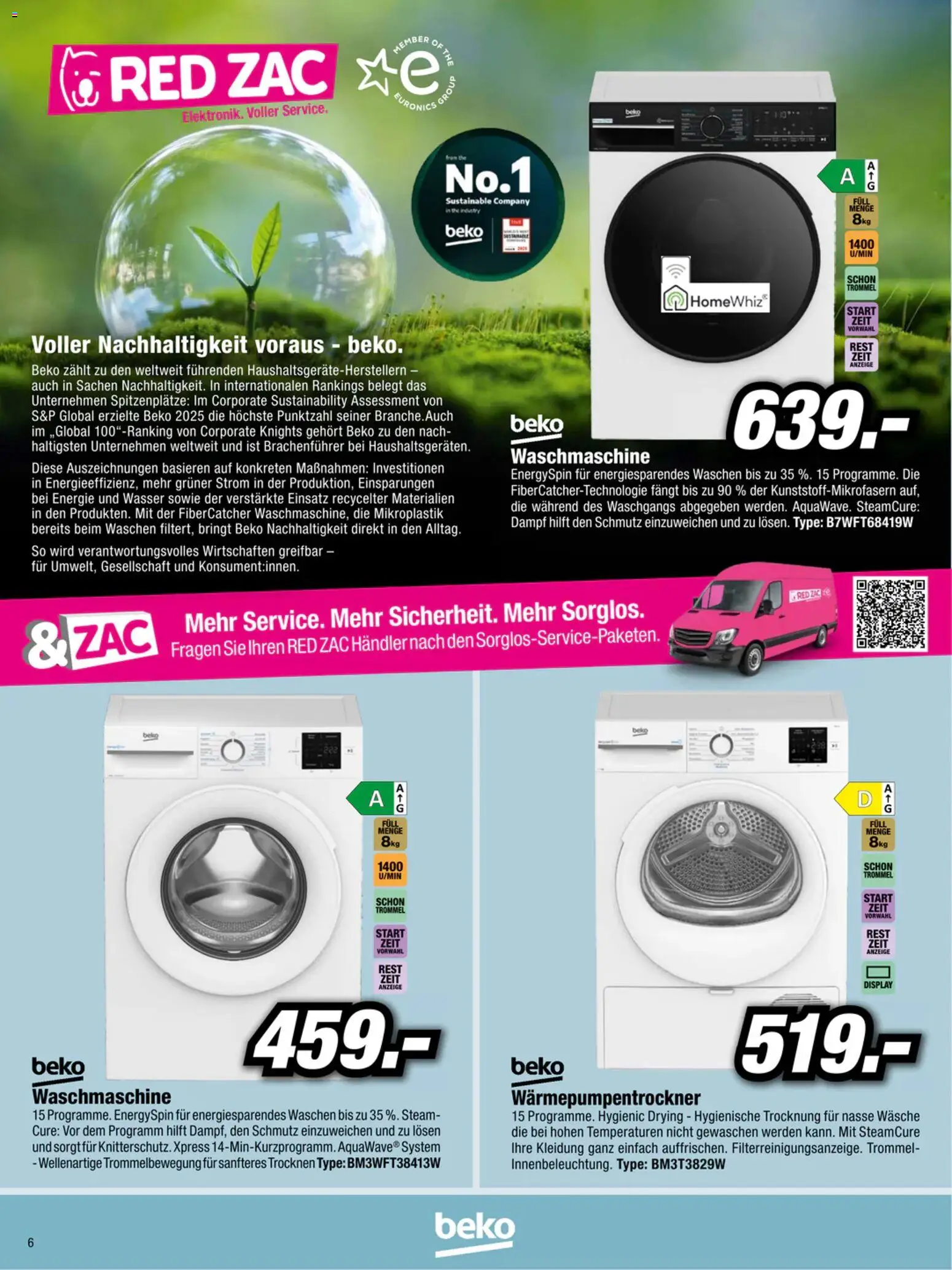 RED ZAC Beko & Elektrabregenz gültig ab 18.03.2026 | Seite: 6 | Produkte: Wasser, Waschmaschine
