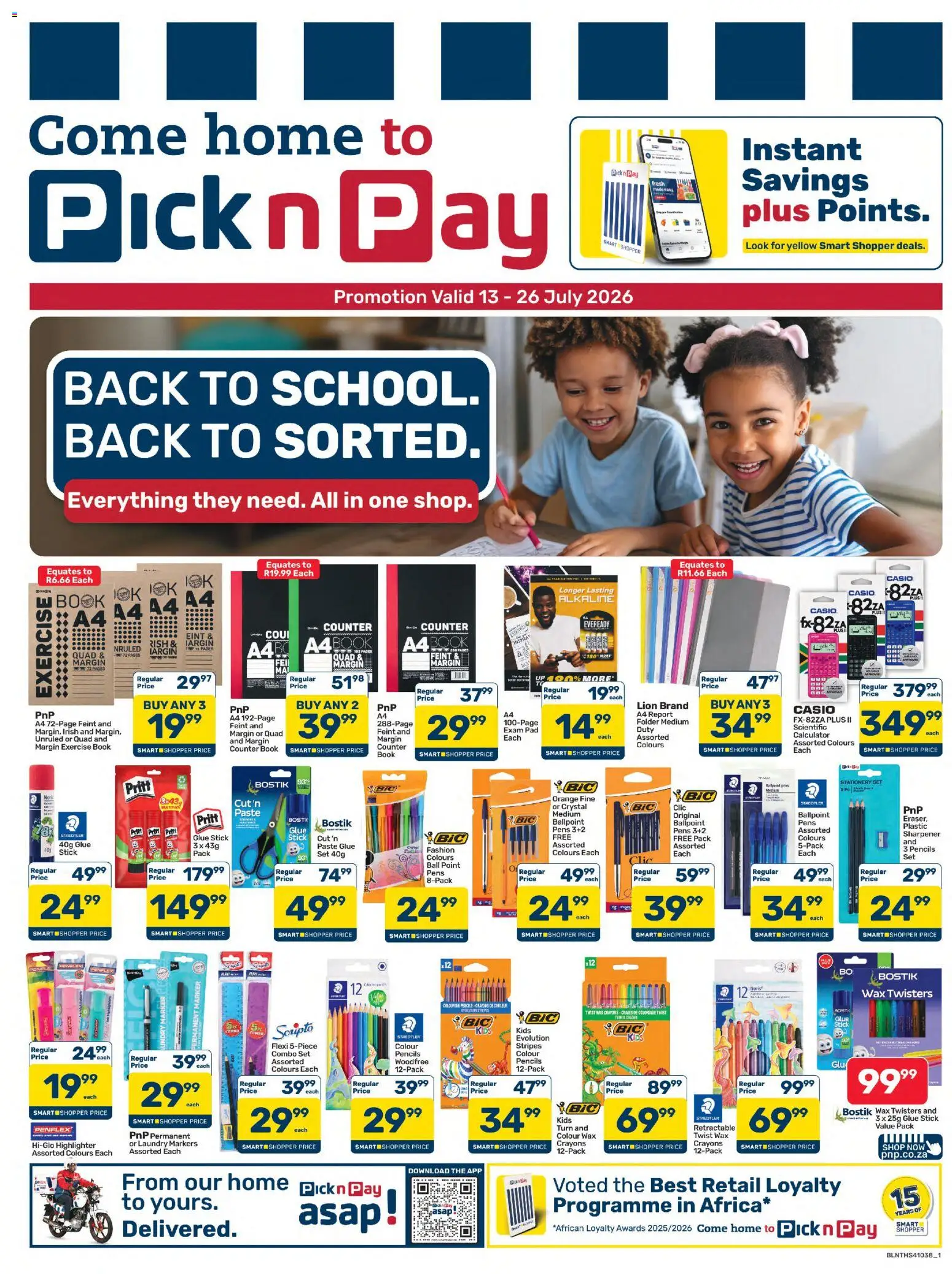 New Pick n Pay catalogue – valid from 13/07/2026 | Page: 1 | Products: Calculator, Wax