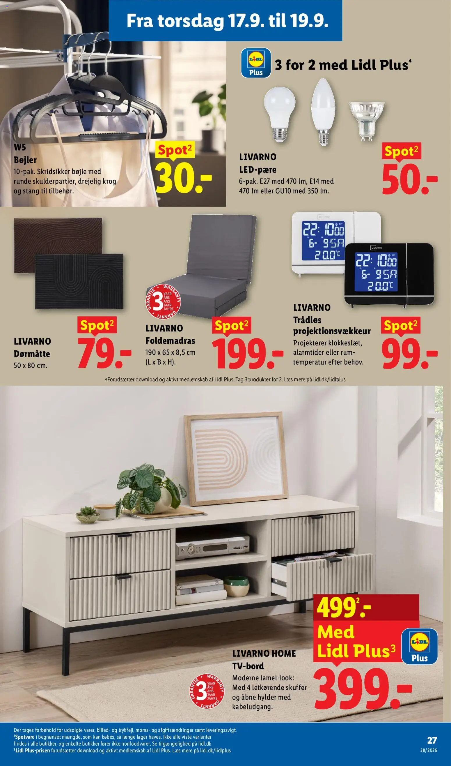 Lidl tilbudsavis – gyldig fra 13/09/2026 | Side: 15 | Produkter: Bøjle, Bøjler, TV, Søm