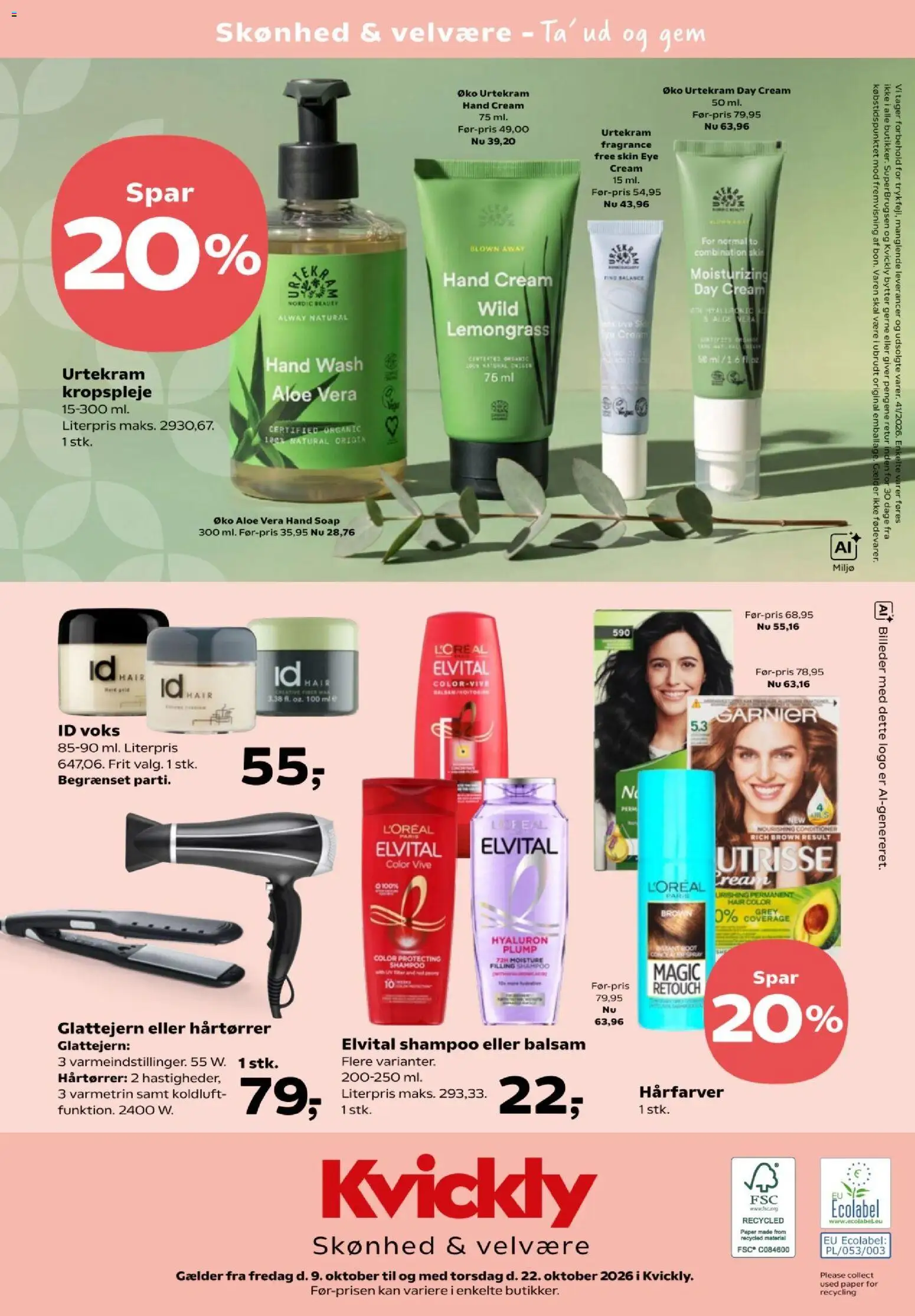 Kvickly tilbudsavis – gyldig fra 09/10/2026 | Side: 52 | Produkter: Shampoo, Balsam, Aloe Vera, Glattejern