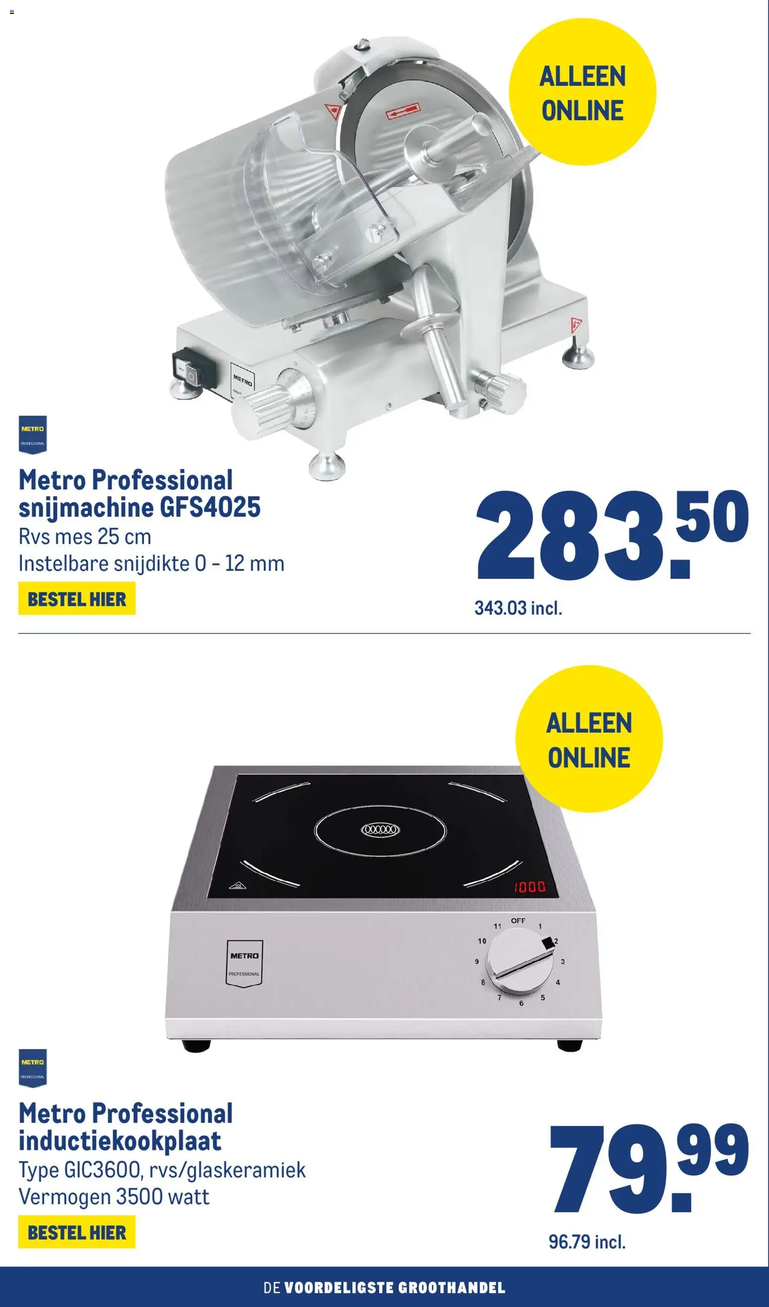 {H1} | Pagina: 122 | Producten: Mes, Snijmachine, Inductiekookplaat