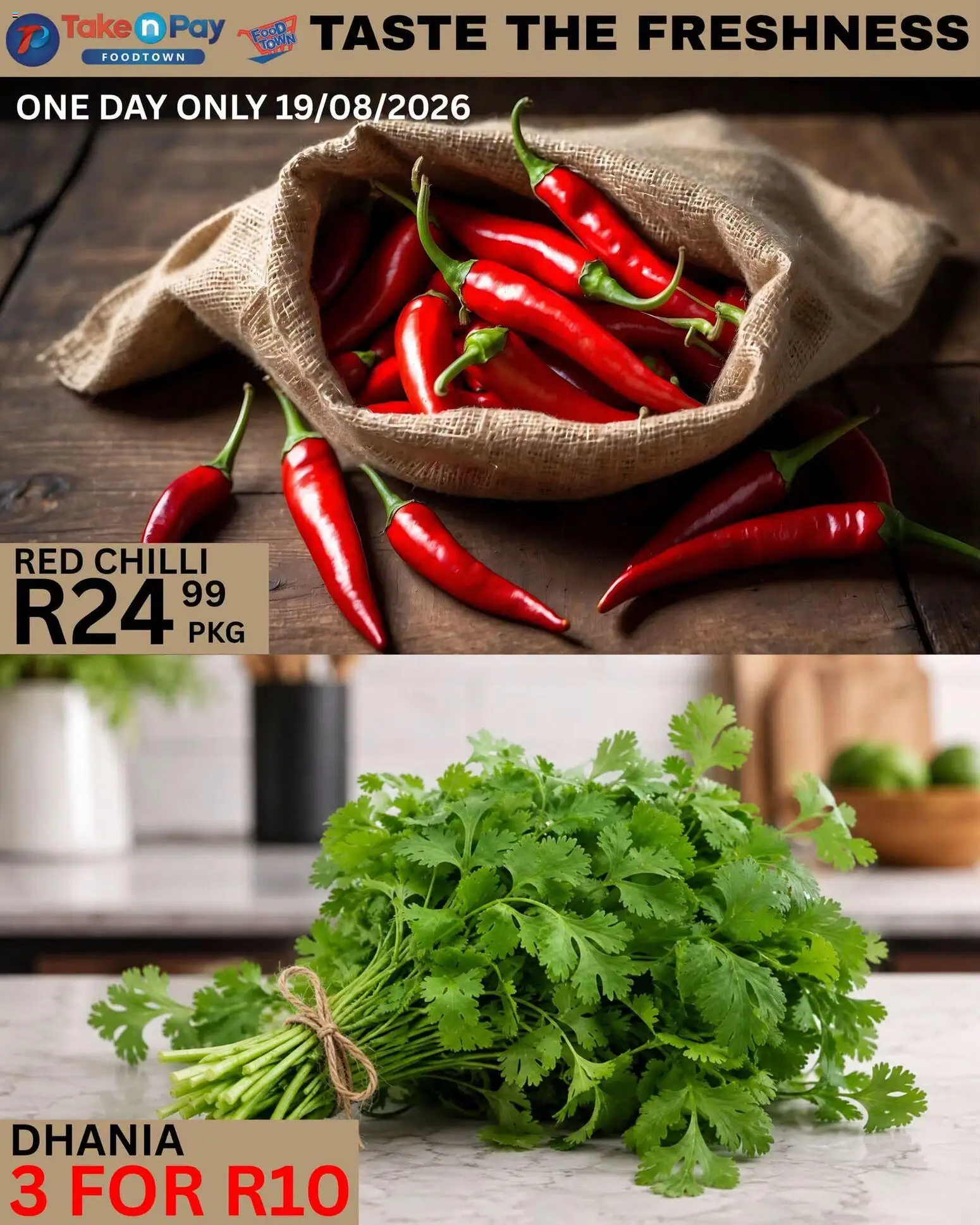 New Take n Pay catalogue – valid from 19/08/2026 | Page: 1 | Products: Chilli