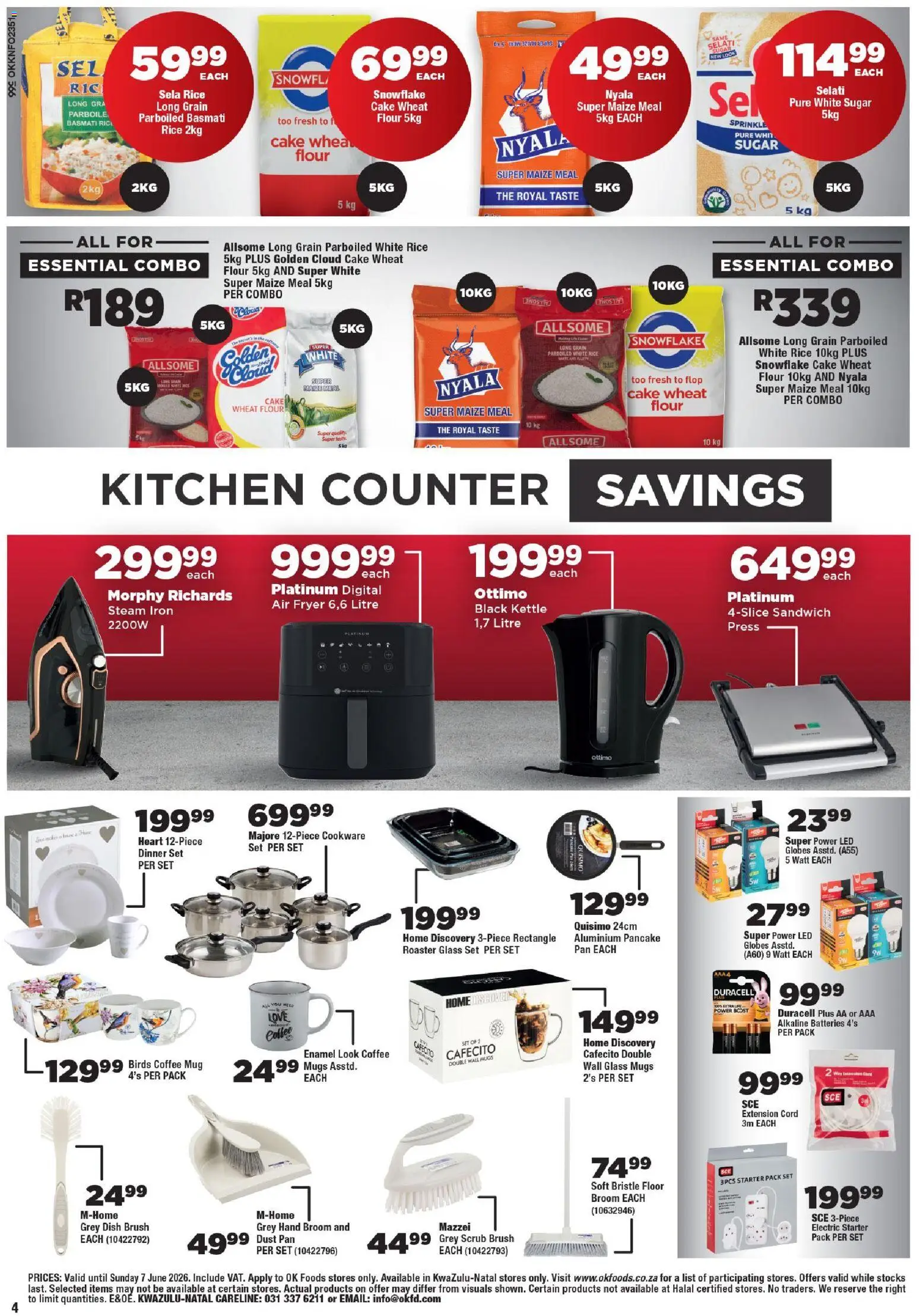 New OK Foods catalogue – valid from 25.05.2026 | Page: 4 | Products: Kettle, Fryer, Broom, Mug