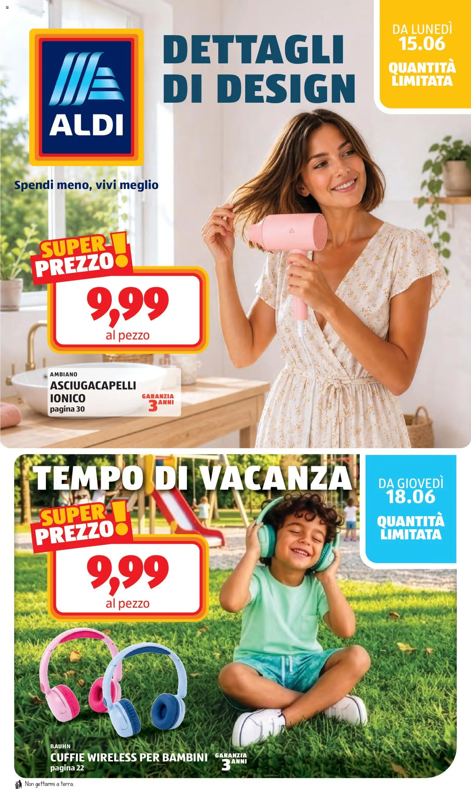 Volantino Aldi del 15.06.2026 | Pagina: 32 | Prodotti: Cuffie, Asciugacapelli