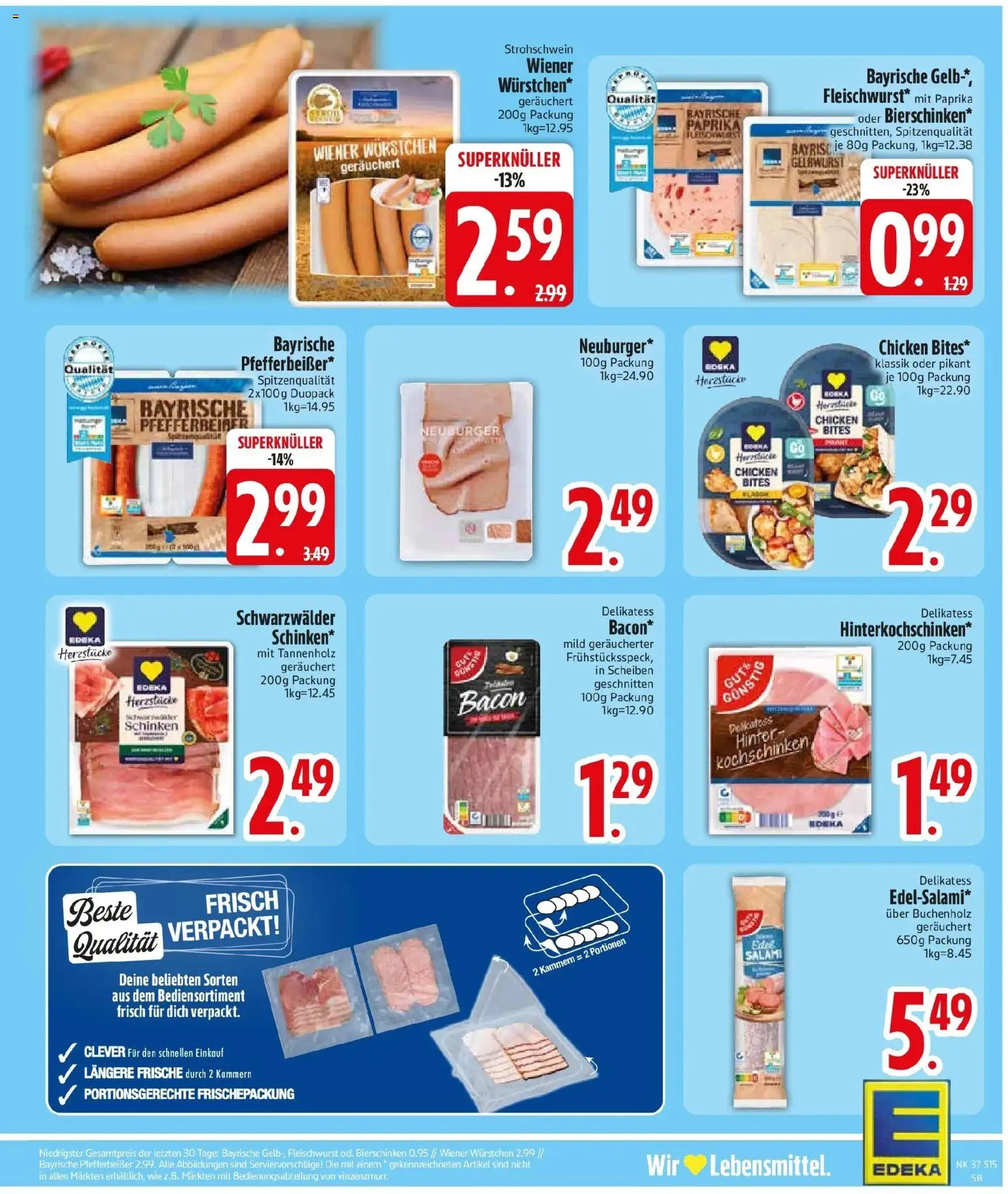 Edeka Prospekt Sauerlach (ab 07.09.2026) » Angebote Online | Seite: 17 | Produkte: Wiener wurstchen, Paprika, Salami, Schinken