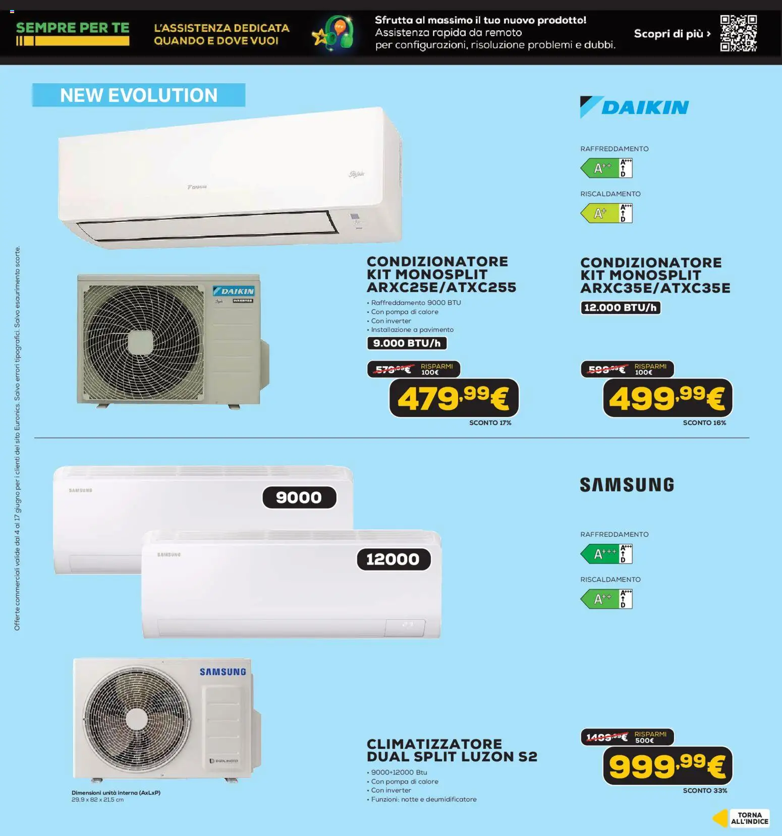 Volantino Euronics del 04.06.2026 | Pagina: 30 | Prodotti: Climatizzatore, Tè, Pavimento, Samsung