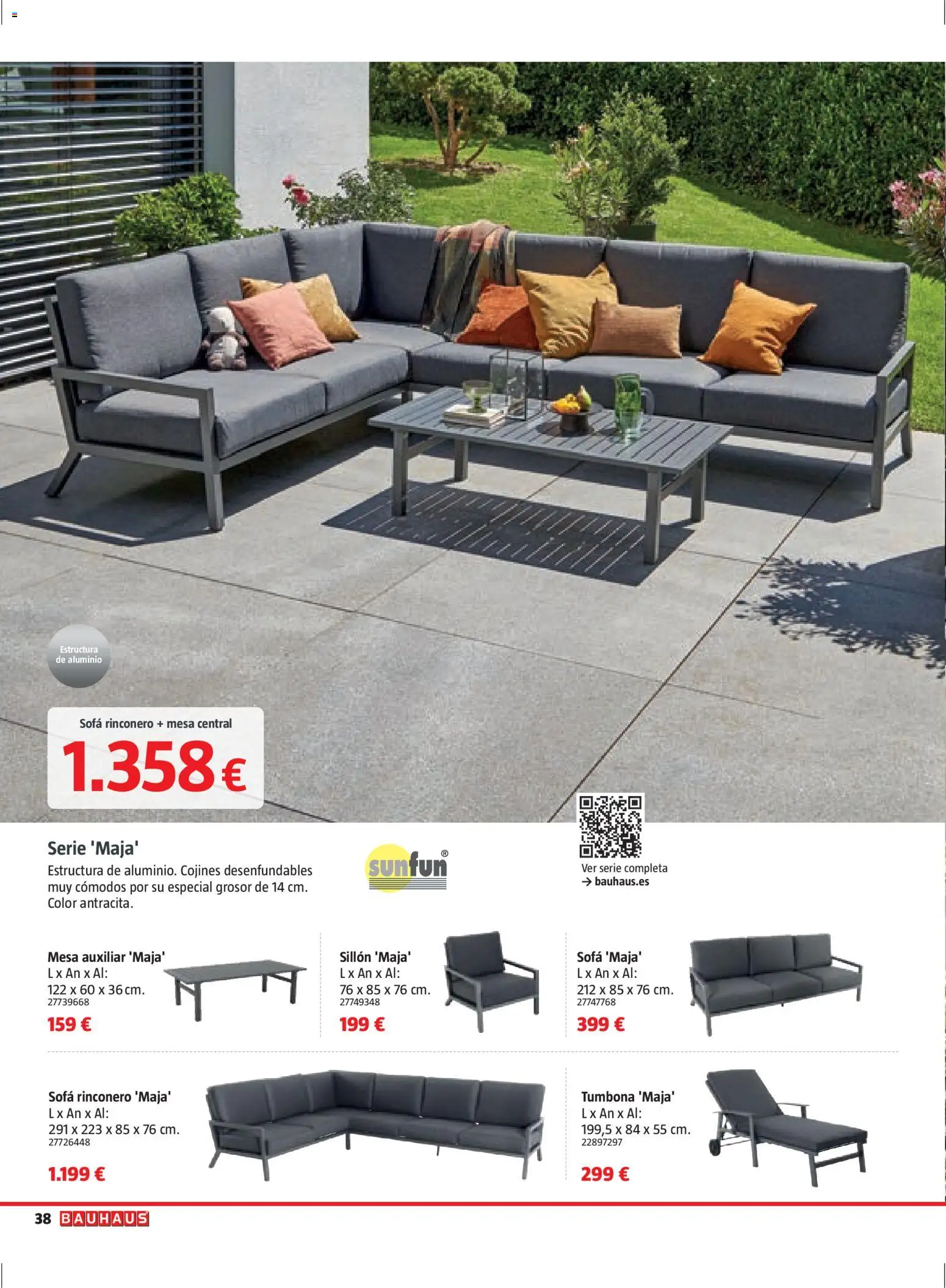 Bauhaus Verano │ válido desde el 16.03.2026 | Página: 38 | Productos: Tumbona, Sofá, Sillón, Mesa