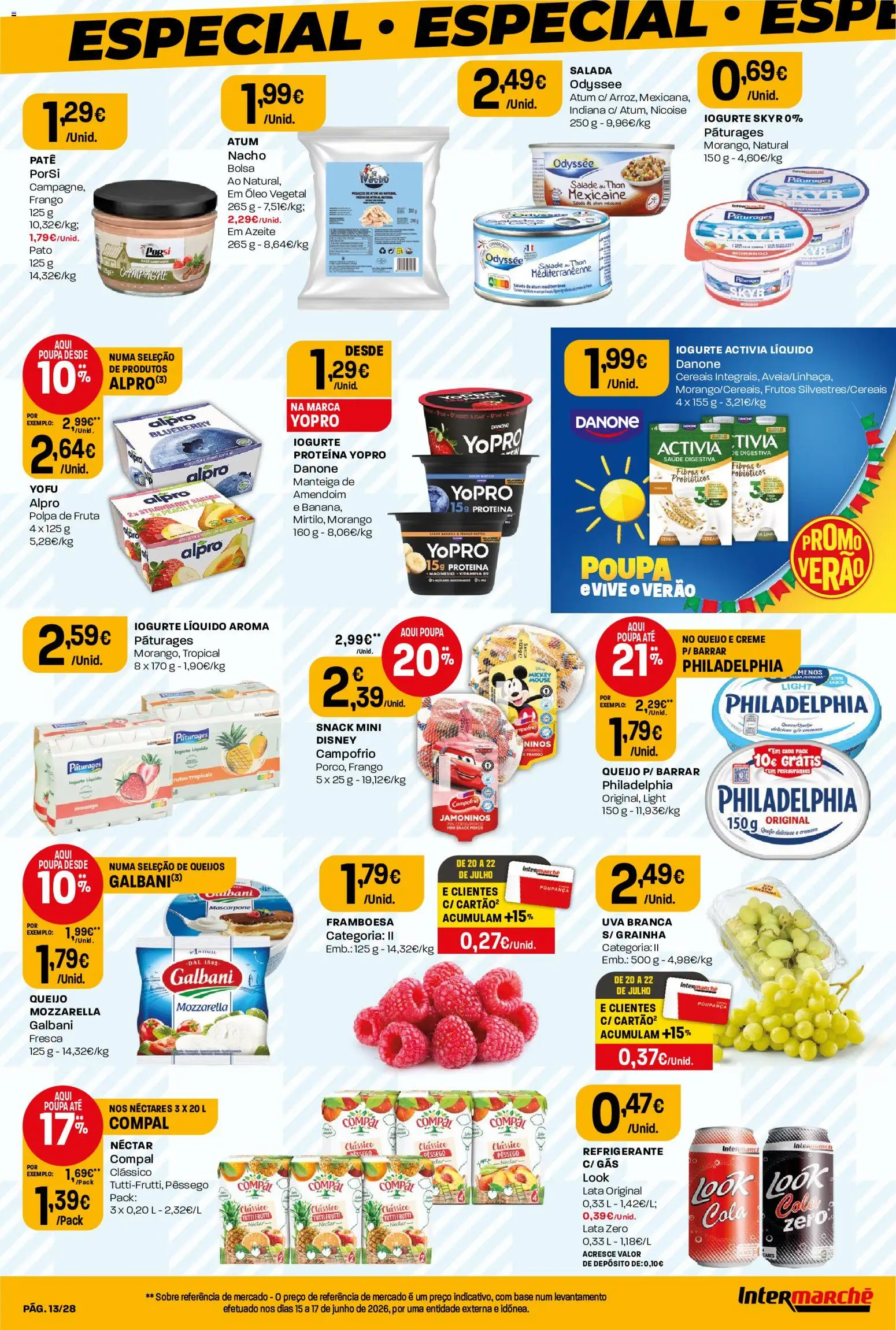 Intermarché Folheto Contact │ válido de 16/07/2026 | Página: 13 | Produtos: Refrigerante, Frango, Queijo, Salada