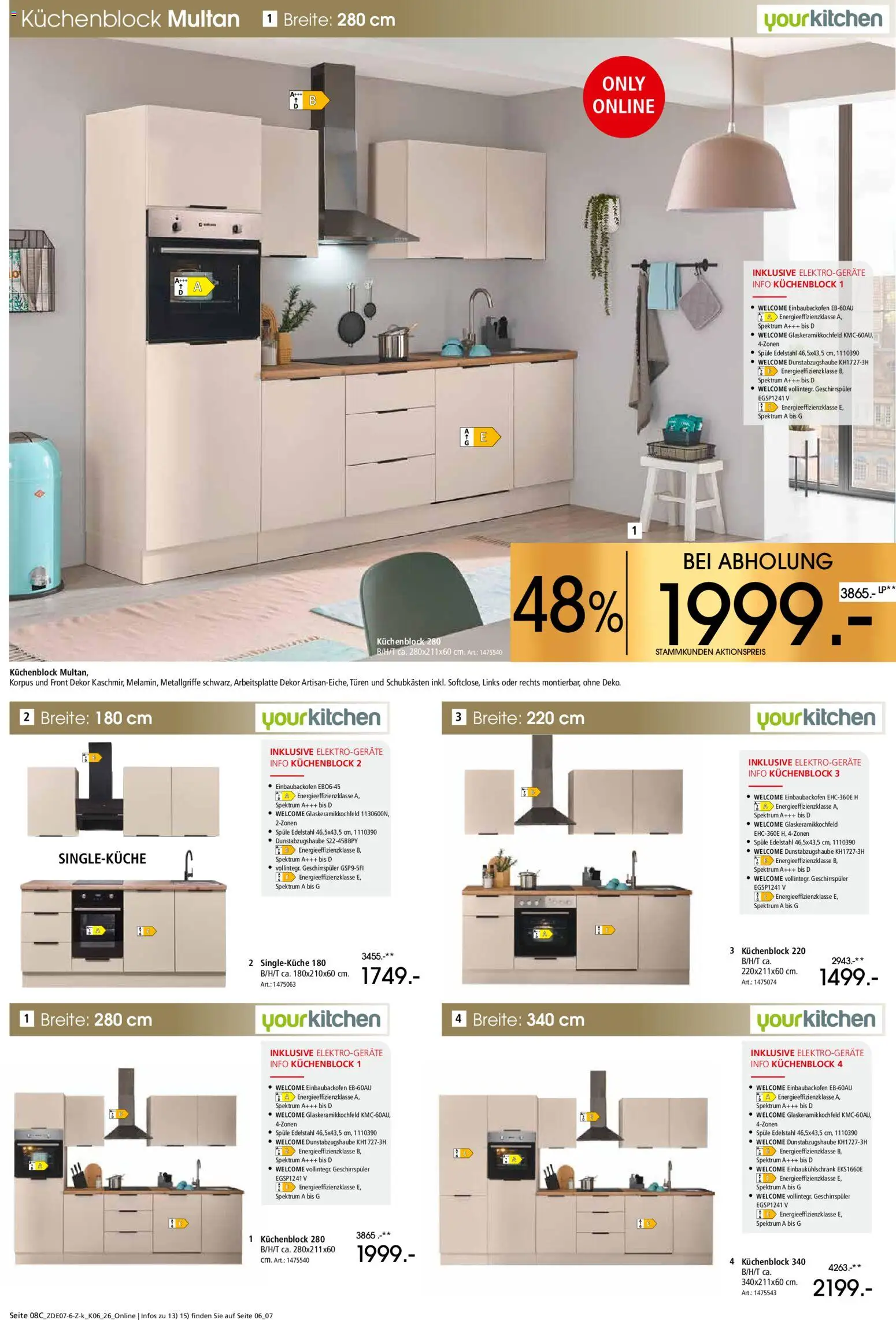 Zurbrüggen Küchen für Ihr Zuhause – gültig ab 25.07.2026 | Seite: 14 | Produkte: Geschirrspüler, Küchenblock