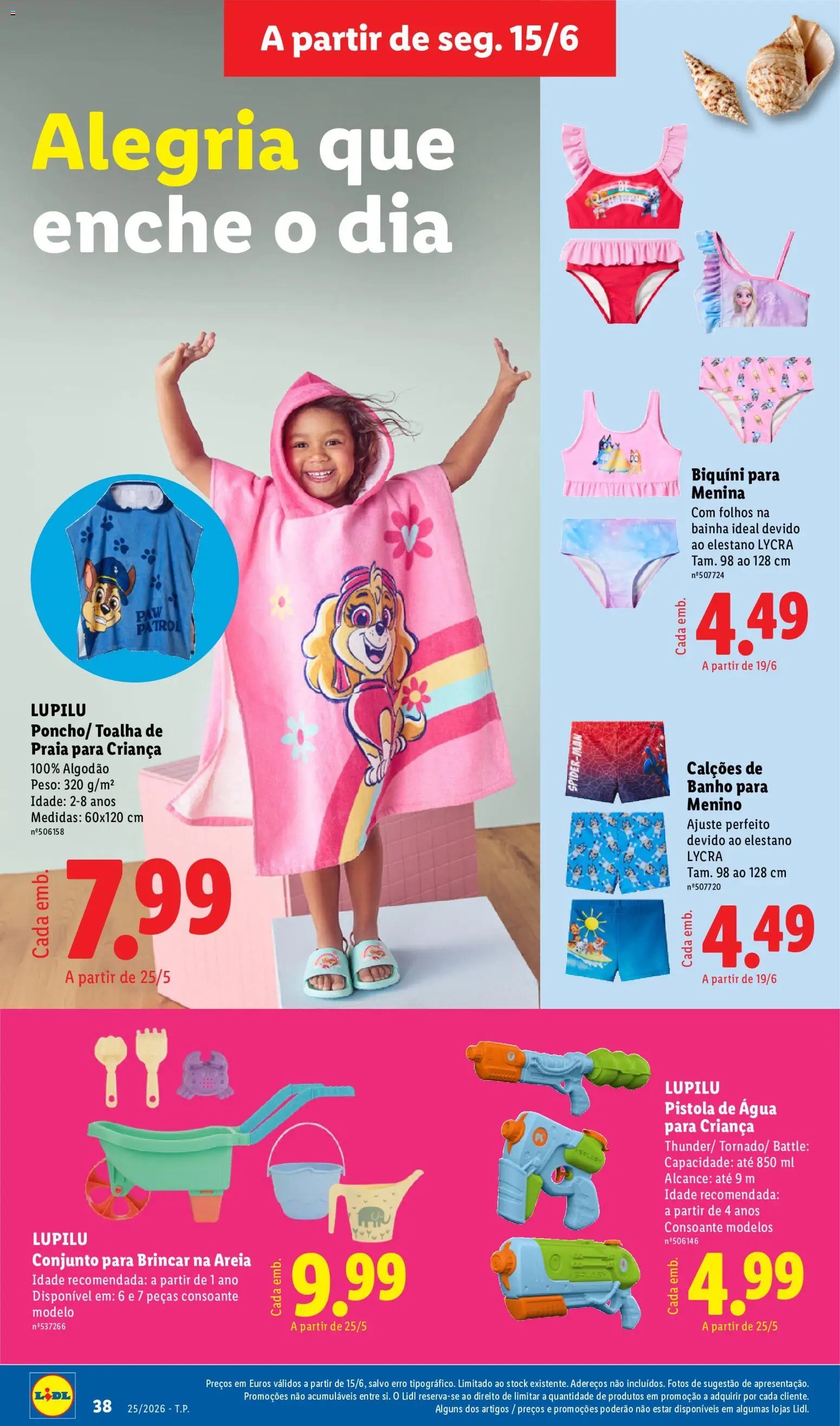 Lidl Folheto Especial │ válido de 15/06/2026 | Página: 38 | Produtos: Agua, Areia, Banho, Poncho