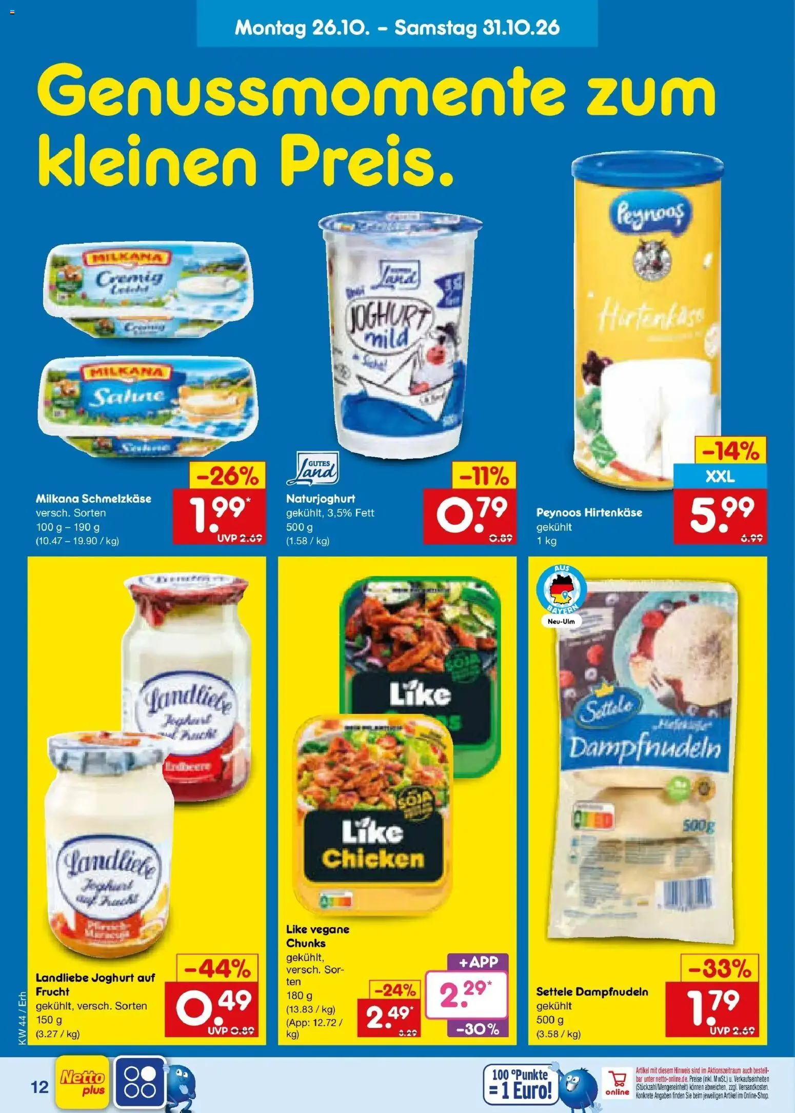 Netto Marken-Discount Prospekt München – gültig ab 26.10.2026 | Seite: 18 | Produkte: Joghurt, Milkana, Landliebe joghurt