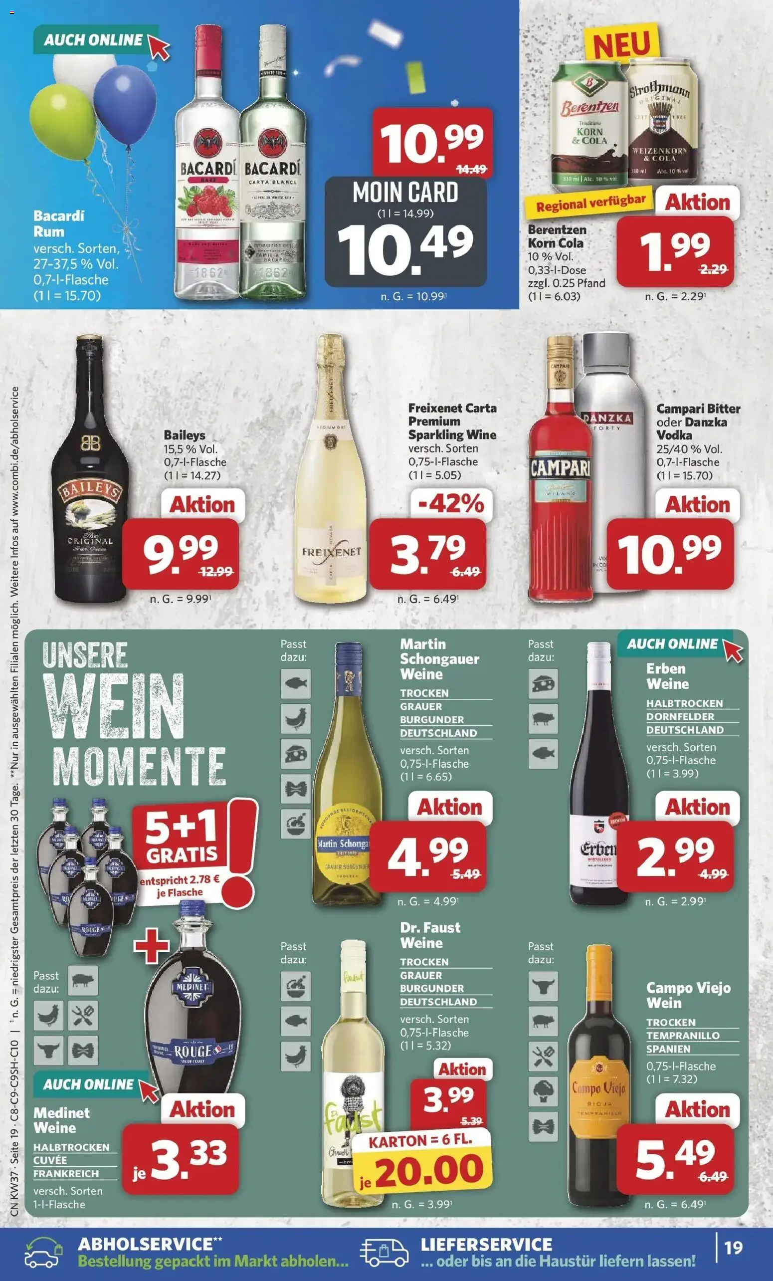 Combi Prospekt Celle – gültig ab 07.09.2026 | Seite: 21 | Produkte: Freixenet, Wein, Vodka, Berentzen