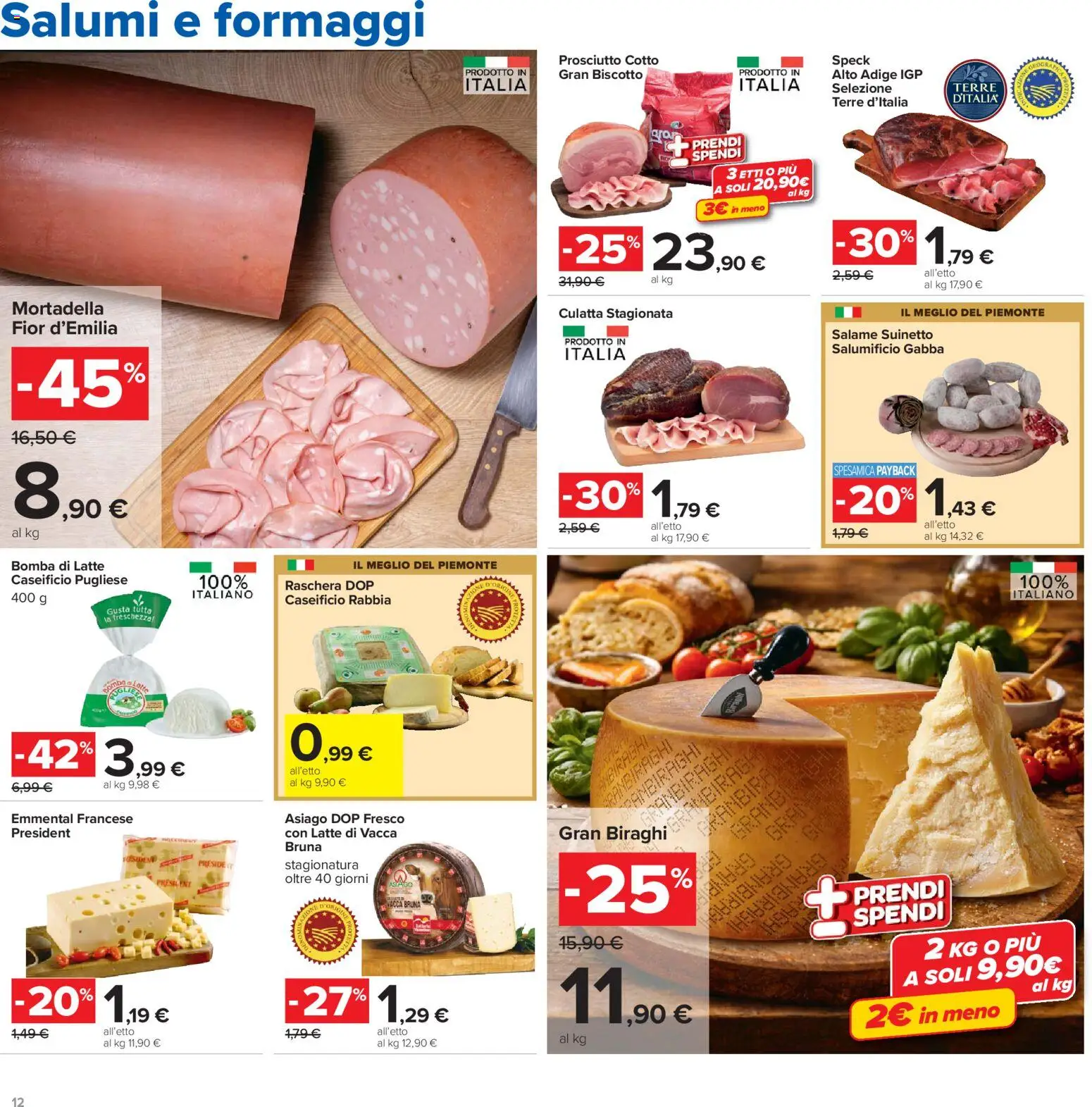 Volantino Carrefour del 19.05.2026 | Pagina: 12 | Prodotti: Prosciutto Cotto, Latte, Prosciutto, Mortadella