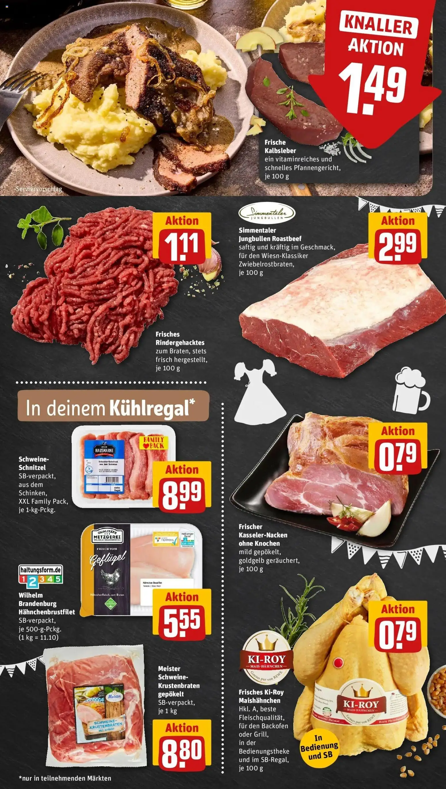 REWE Prospekt ab 14.09.2026 zum Blättern » Angebote | Seite: 8 | Produkte: Hahnchen, Krustenbraten, Roastbeef, Backofen