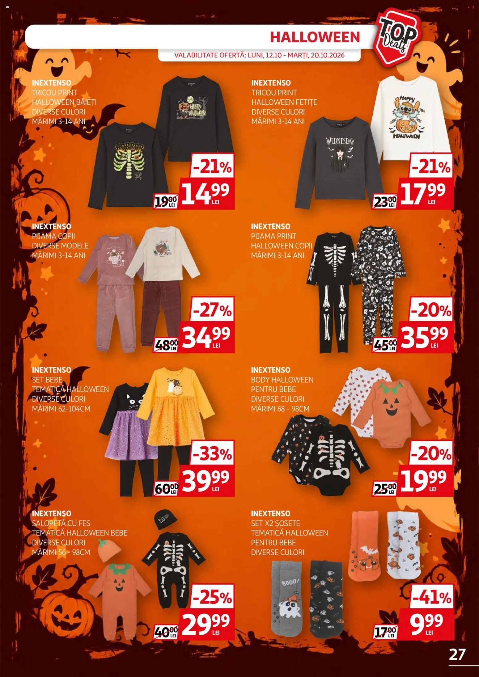 Noul catalog Auchan – valabil de la 12.10.2026 | Pagină: 27 | Produse: Body, Pijamă, Tricou, Salopetă