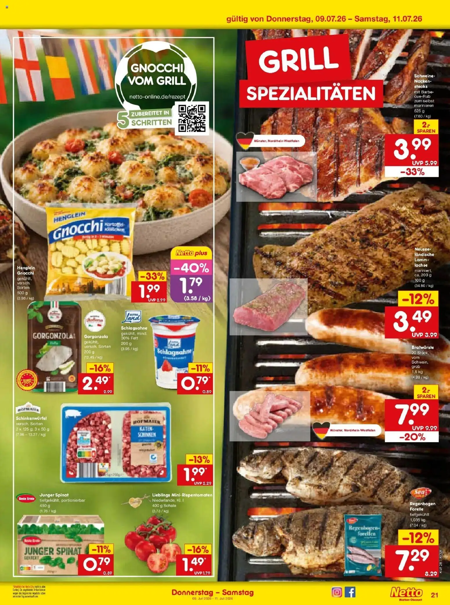 Netto Marken-Discount - Netto: Wochenangebote – gültig ab 05.07.2026 | Seite: 37 | Produkte: Grill, Schlagsahne, Schinken