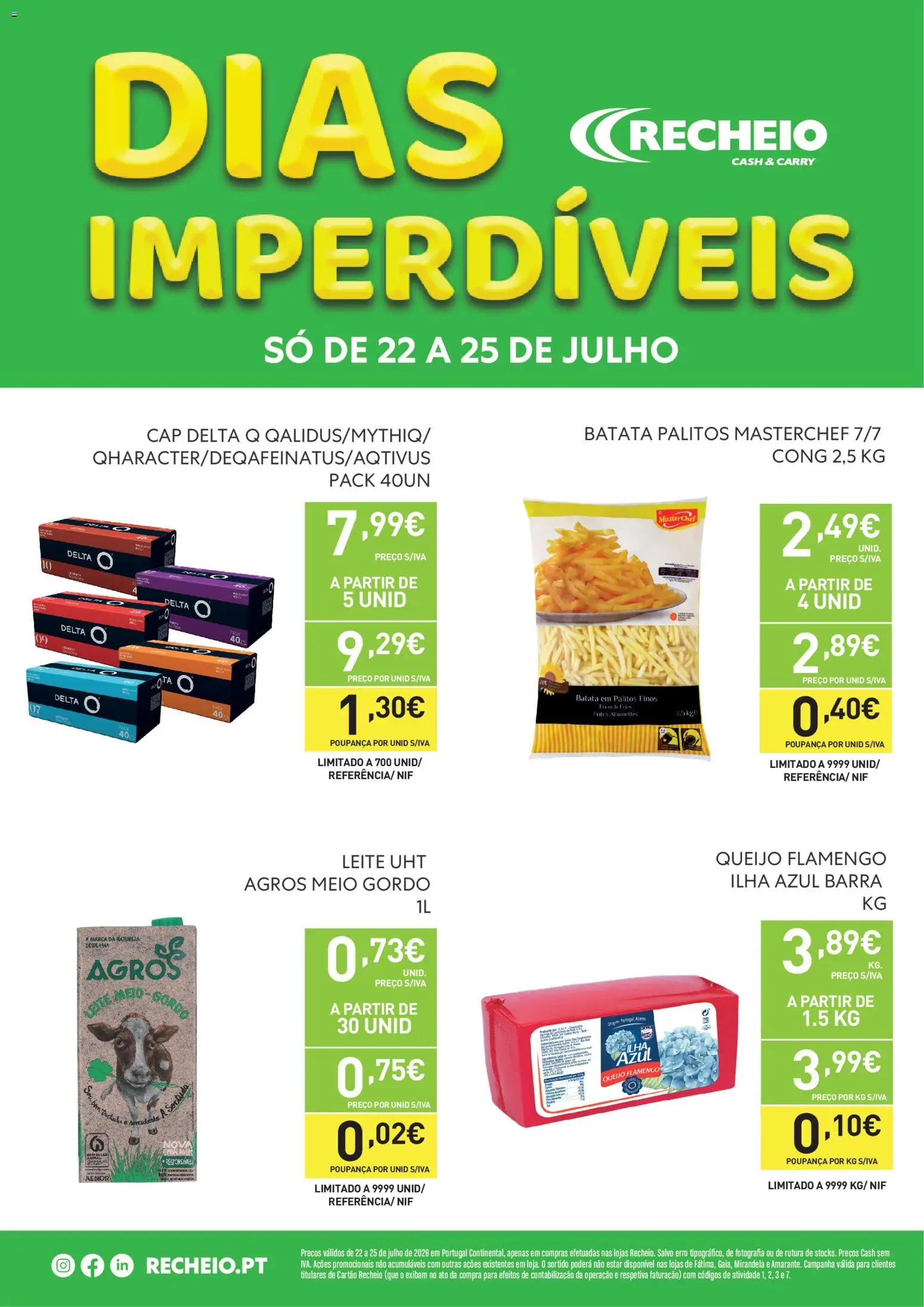 Recheio Dias Imperdíveis │ válido de 22/07/2026 | Página: 2 | Produtos: Batata, Delta q, Leite, Queijo