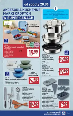 Pogląd oferty "Aldi gazetka - Hity od Środy i od Soboty" - ważna od 17.06.2026 | Strona: 11 | Produkty: Garnek, Patelnie, Wyciskarka, Patelnia