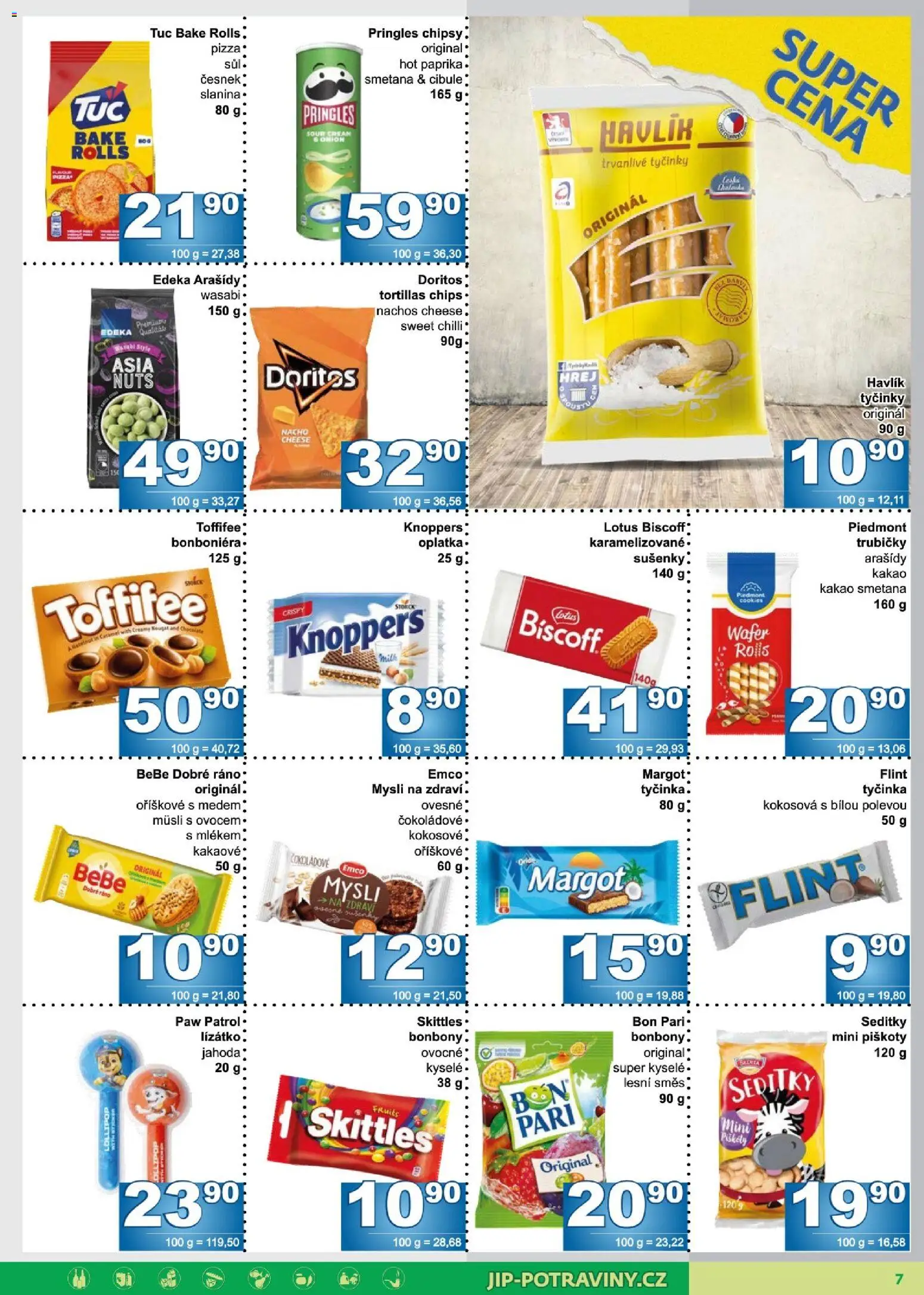 Jip leták od 15.07.2026 | Strana: 7 | Produkty: Knoppers, Toffifee, Mini piškoty, Arašídy