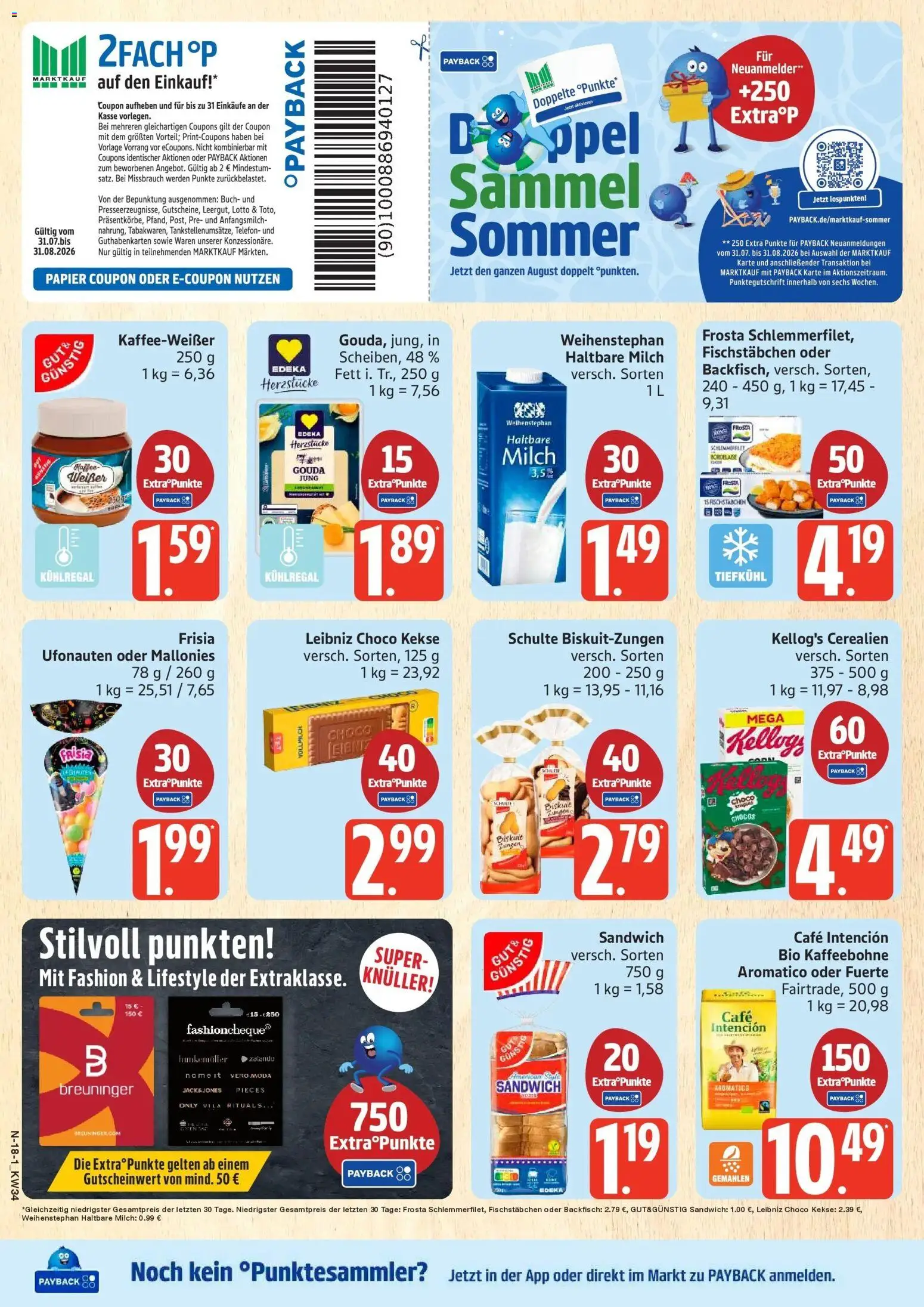 Marktkauf Prospekt Cuxhaven (ab 17.08.2026) » Angebote online | Seite: 18 | Produkte: Kaffee, Haltbare milch, Fischstabchen, Telefon
