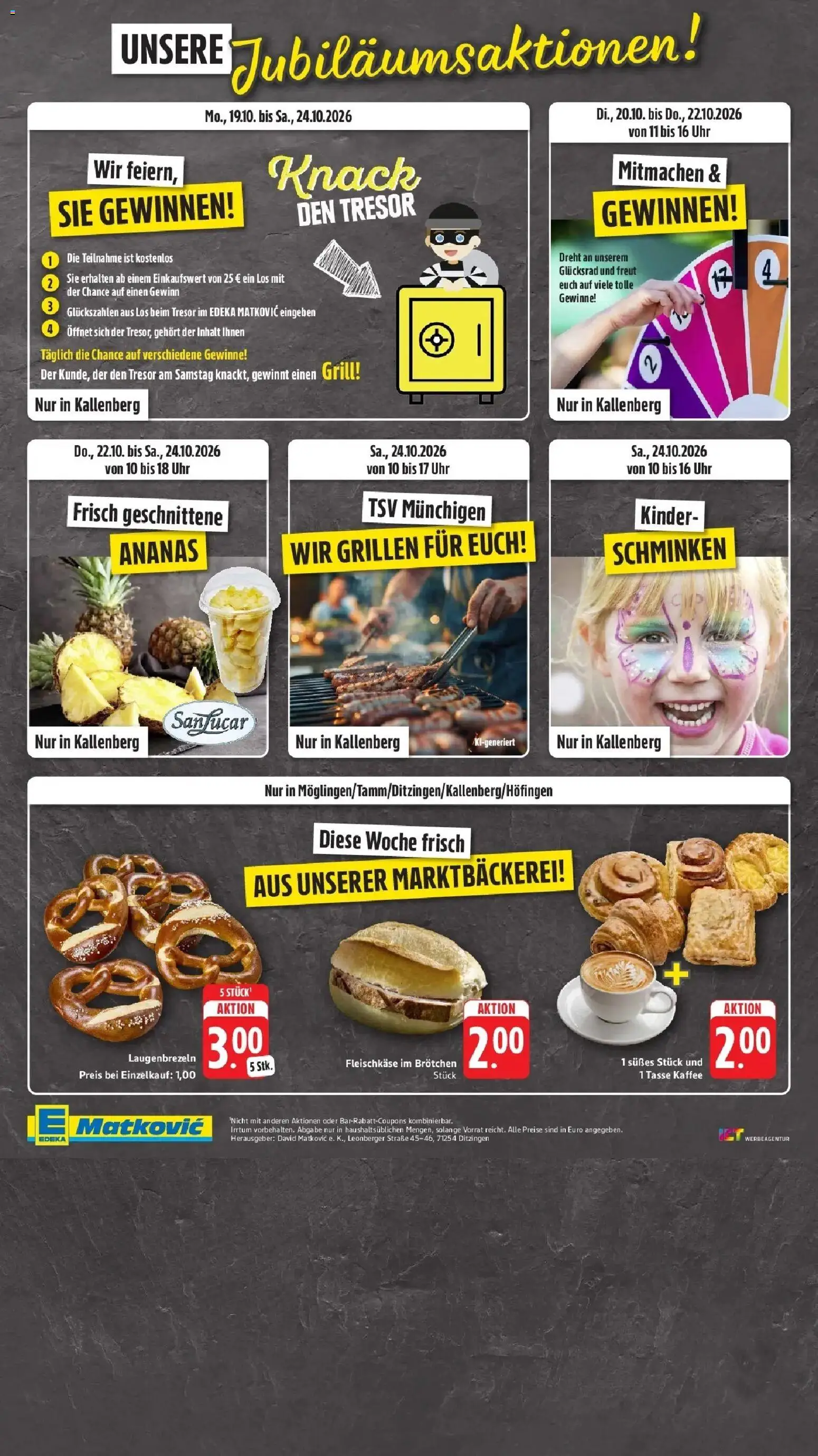 Edeka Prospekt Ditzingen (ab 19.10.2026) » Angebote Online | Seite: 4 | Produkte: Grill, Kaffee, Ananas, Uhr