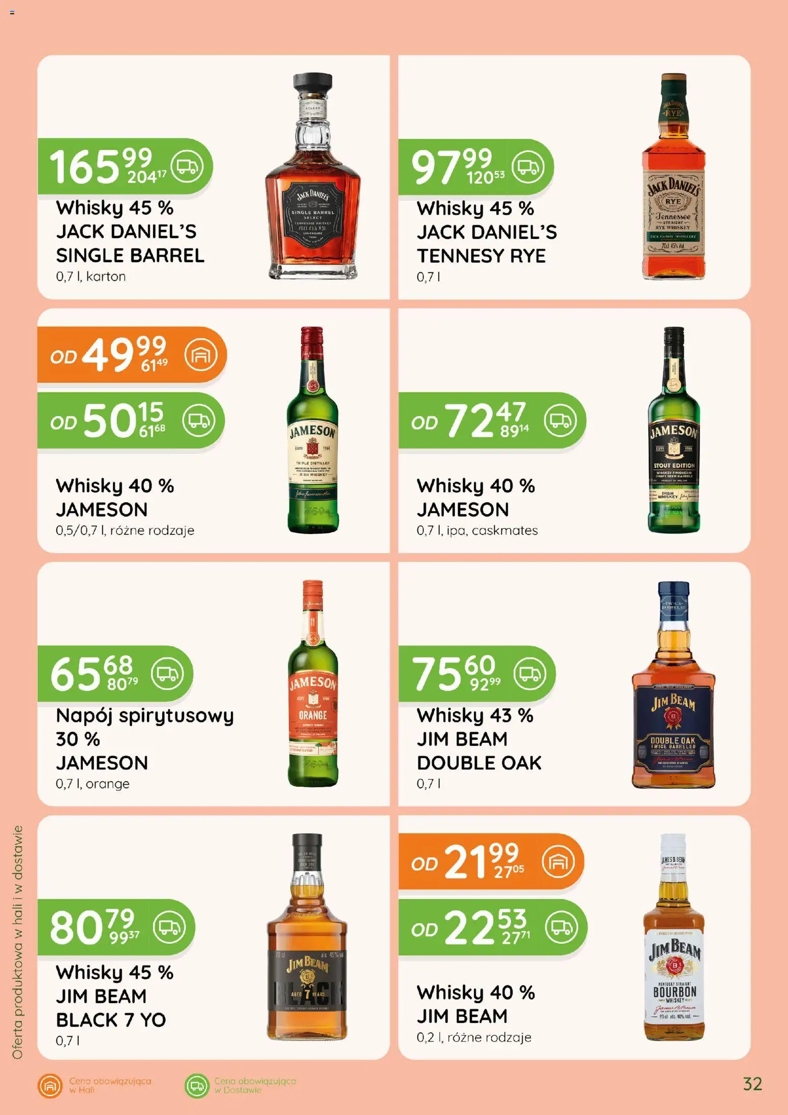 Eurocash gazetka - Katalog Alkoholowy od 01.10.2026 | Strona: 32 | Produkty: Jameson, Jim Beam, Jim beam double oak, Jack Daniel's
