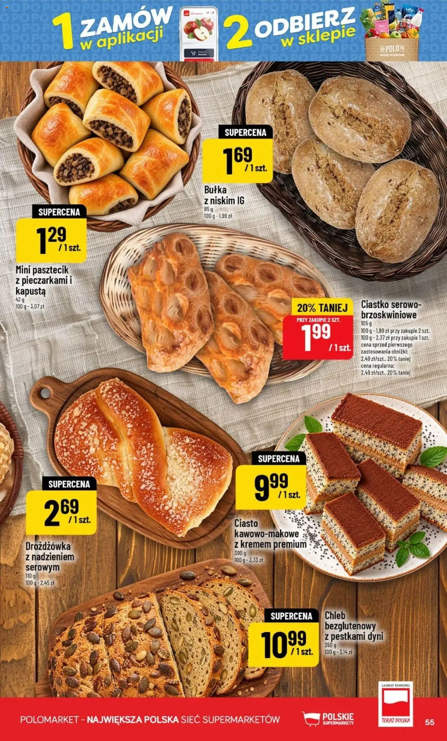 Nowa POLOmarket gazetka od jutra 23.09.2026 | Strona: 55 | Produkty: Kapusta, Ciasto, Bułka, Chleb