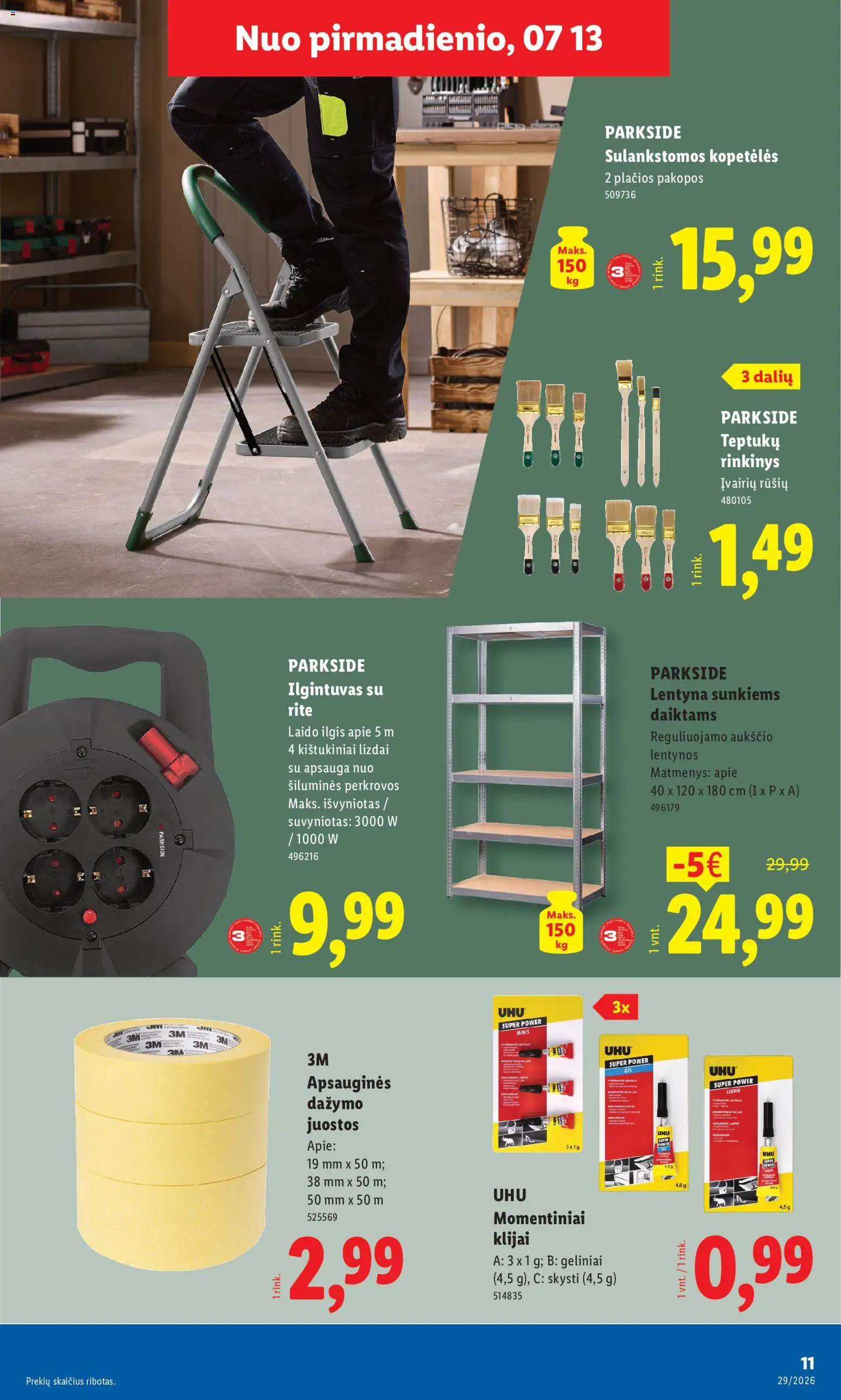 LIDL akcijos nuo 2026.07.13 | Puslapis: 11 | Prekių: Kopėtėlės, Lentyna