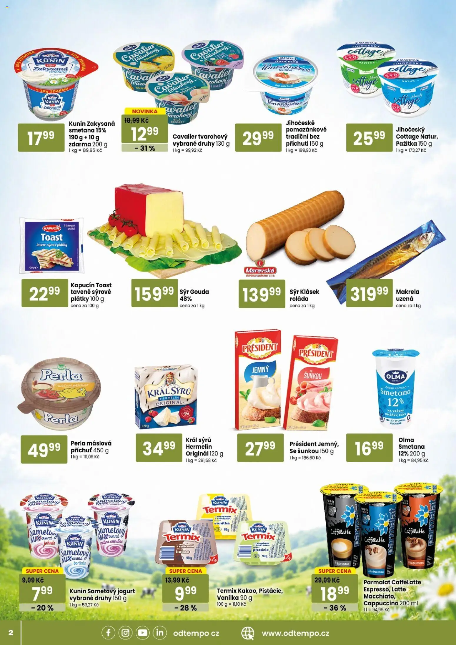 Tempo leták od 17.06.2026 | Strana: 2 | Produkty: Sýr Gouda, Gouda, Hermelín, Kakao