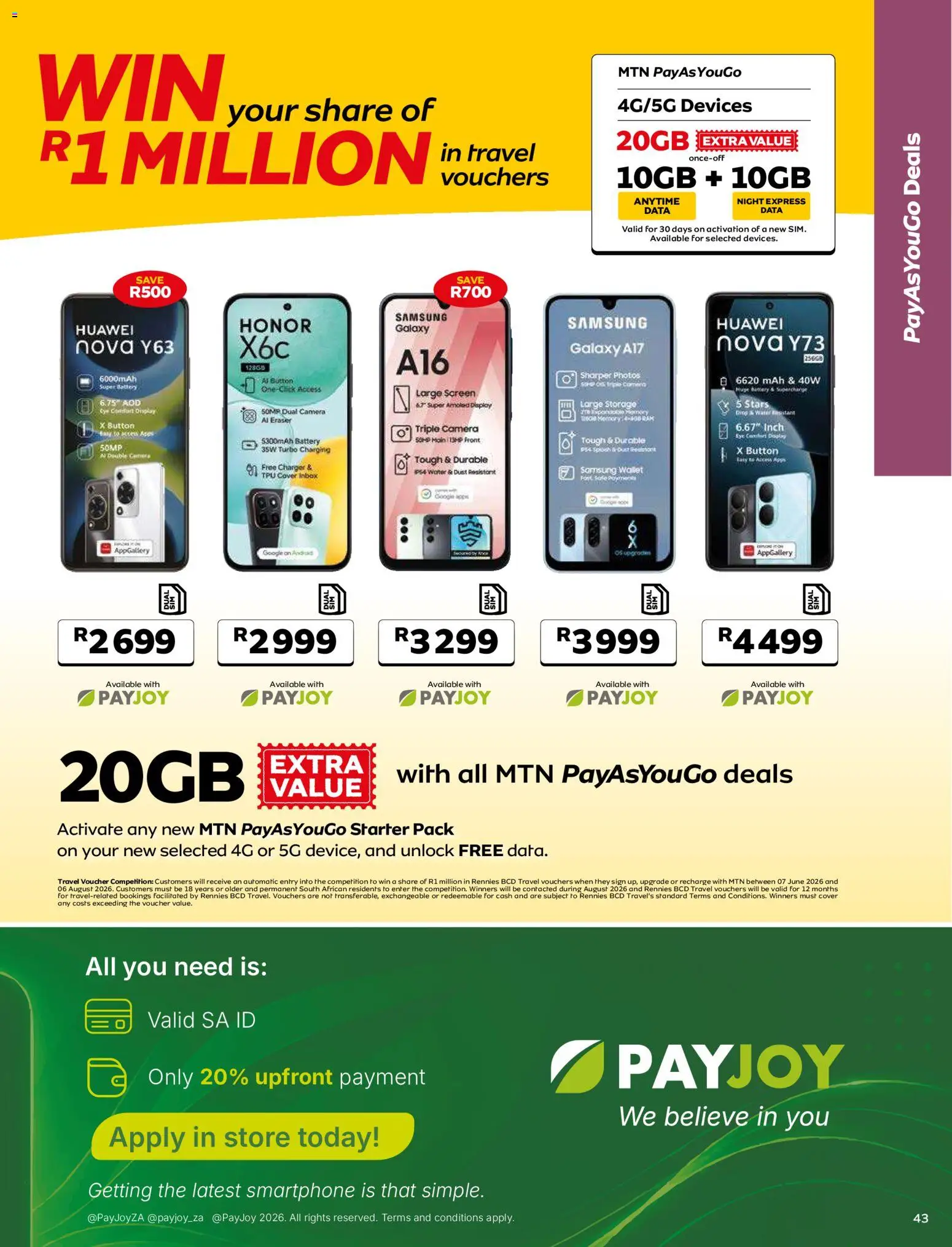 New MTN catalogue – valid from 08.06.2026 | Page: 43 | Products: Data, Wallet, Battery, Water