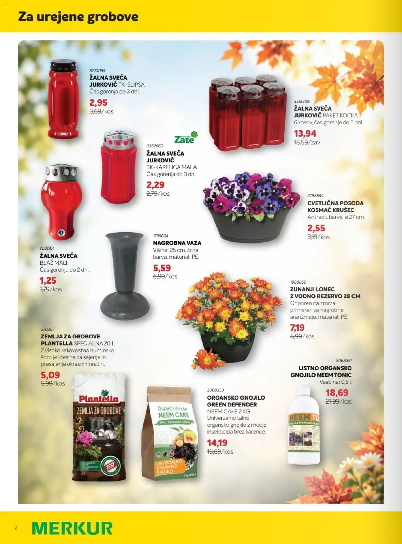 Novi Merkur katalog ponudbe – veljaven od 07.10.2026 | Stran: 2 | Izdelki: Žemlja, Sveča, Vaza