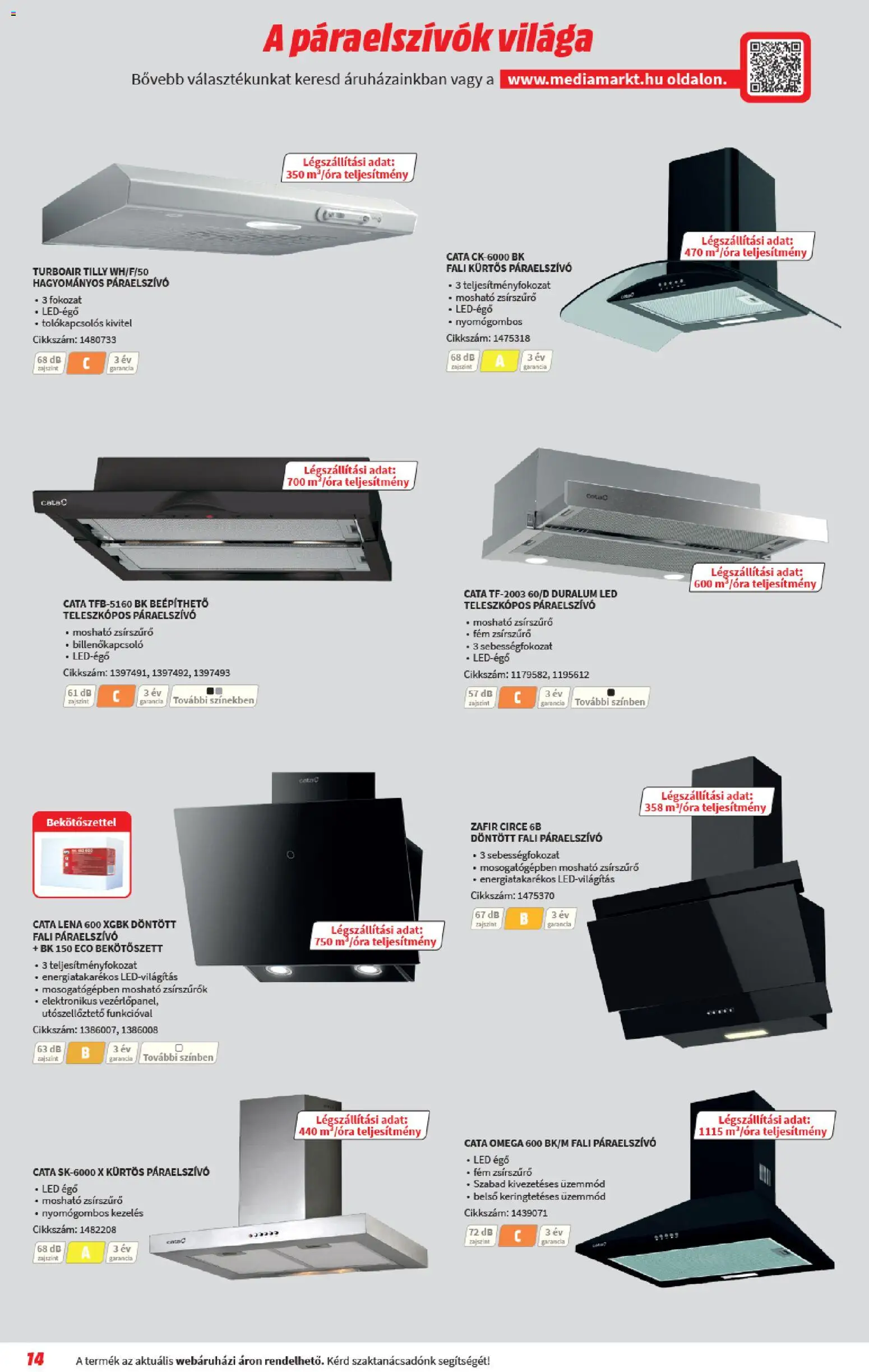Media Markt akciós ujság - amely érvényes a következő dátumtól: 06.05.2026 | Oldal: 14 | Termékek: Páraelszívó